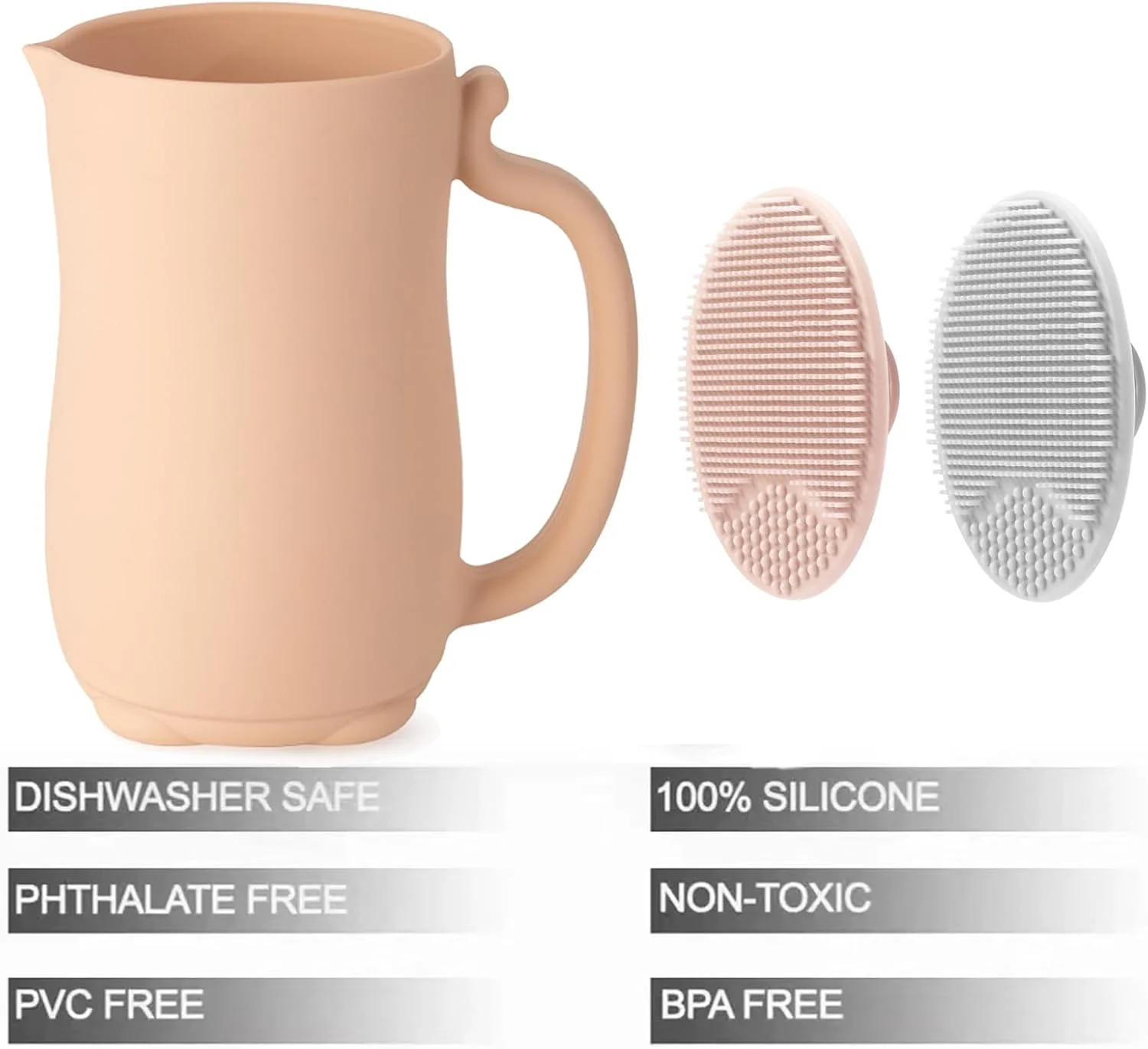 فنجان آبکشی حمام کودک PandaEar به همراه برس کلاه گهواره کودک - صورتی