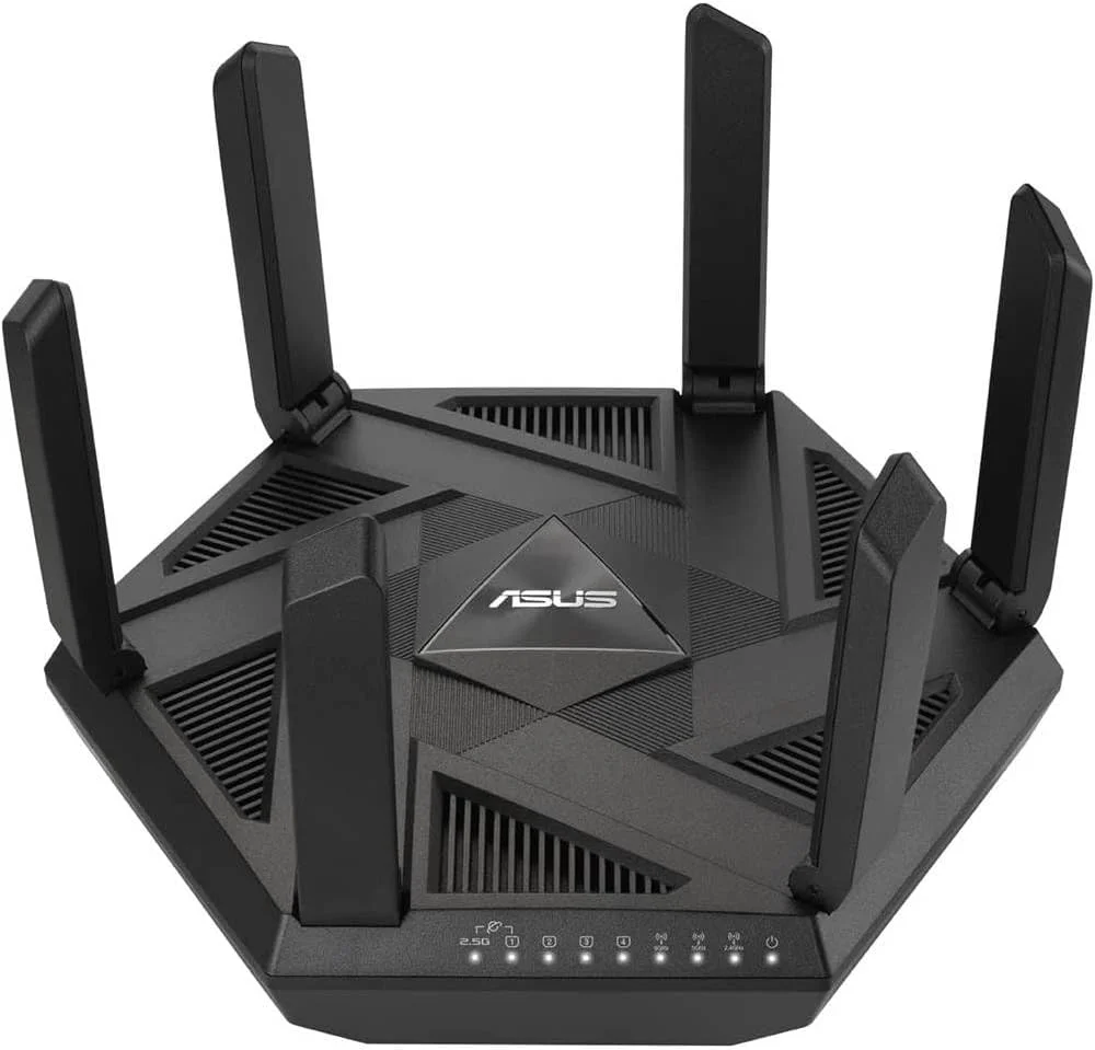 روتر دو بانده ASUS RT-AXE7800 WiFi 6E - 7,800 مگابیت در ثانیه، OFDMA و MU-MIMO، سازگار با AiMesh