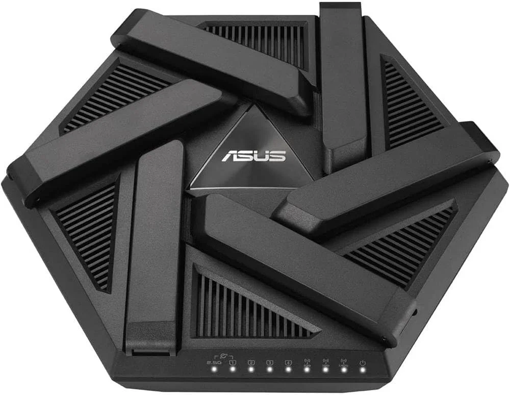 روتر دو بانده ASUS RT-AXE7800 WiFi 6E - 7,800 مگابیت در ثانیه، OFDMA و MU-MIMO، سازگار با AiMesh روتر دو بانده ASUS RT-AXE7800 WiFi 6E - 7,800 مگابیت در ثانیه، OFDMA و MU-MIMO، سازگار با AiMesh