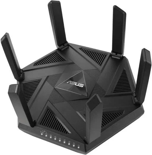 روتر دو بانده ASUS RT-AXE7800 WiFi 6E - 7,800 مگابیت در ثانیه، OFDMA و MU-MIMO، سازگار با AiMesh روتر دو بانده ASUS RT-AXE7800 WiFi 6E - 7,800 مگابیت در ثانیه، OFDMA و MU-MIMO، سازگار با AiMesh