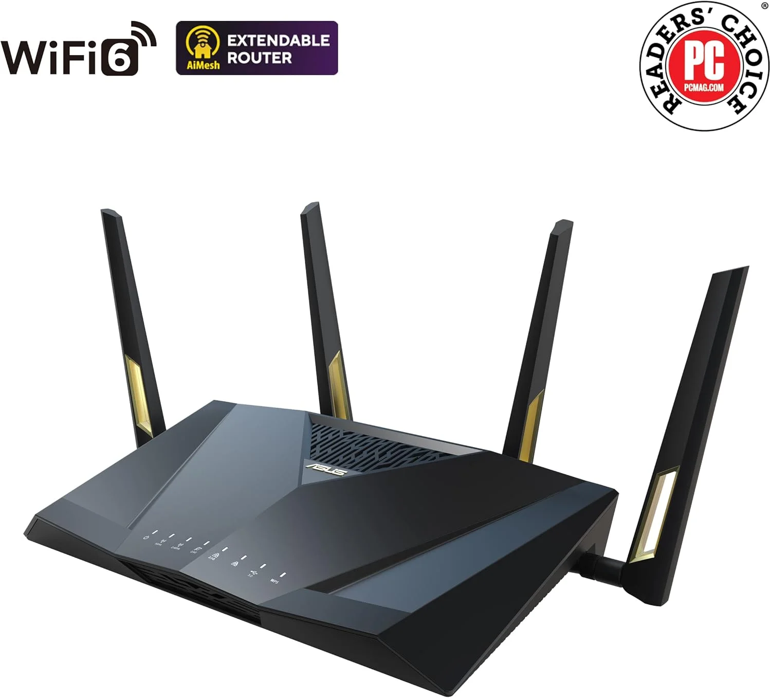 روتر گیمینگ ASUS RT-AX88U Pro (AX6000) دو بانده WiFi 6 قابل ارتقا، دارای دو پورت 2.5G، ASUS Rangeboost Plus، Port Forwarding، امنیت شبکه بدون اشتراک، Instant Guard، VPN، سازگار با AiMesh روتر گیمینگ ASUS RT-AX88U Pro (AX6000) دو بانده WiFi 6 قابل ارتقا، دارای دو پورت 2.5G، ASUS Rangeboost Plus، Port Forwarding، امنیت شبکه بدون اشتراک، Instant Guard، VPN، سازگار با AiMesh