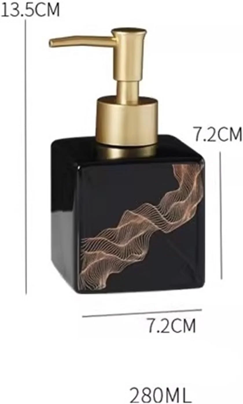 جامایع ظرفشویی و صابون سرامیکی طرح راه راه موجی زیبا مناسب سینک آشپزخانه و حمام، بطری سرامیکی پخش کننده لوسیون مایع برای آشپزخانه و حمام