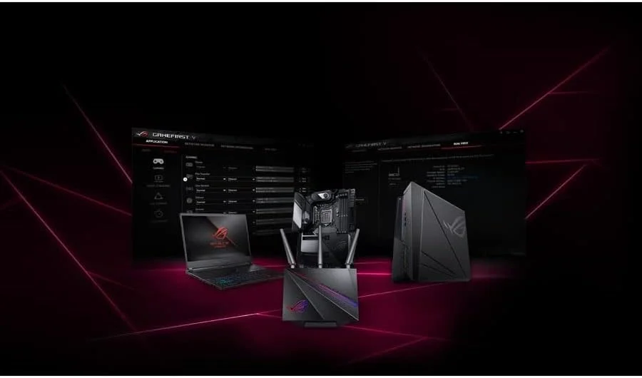 روتر گیمینگ وای فای ایسوس ROG Rapture (GT-AC2900) - روتر اینترنت بی سیم گیگابیتی دو بانده، NVIDIA GeForce NOW، AURA RGB، مناسب بازی و استریم، سازگار با AiMesh، امنیت اینترنت مادام العمر روتر گیمینگ وای فای ایسوس ROG Rapture (GT-AC2900) - روتر اینترنت بی سیم گیگابیتی دو بانده، NVIDIA GeForce NOW، AURA RGB، مناسب بازی و استریم، سازگار با AiMesh، امنیت اینترنت مادام العمر