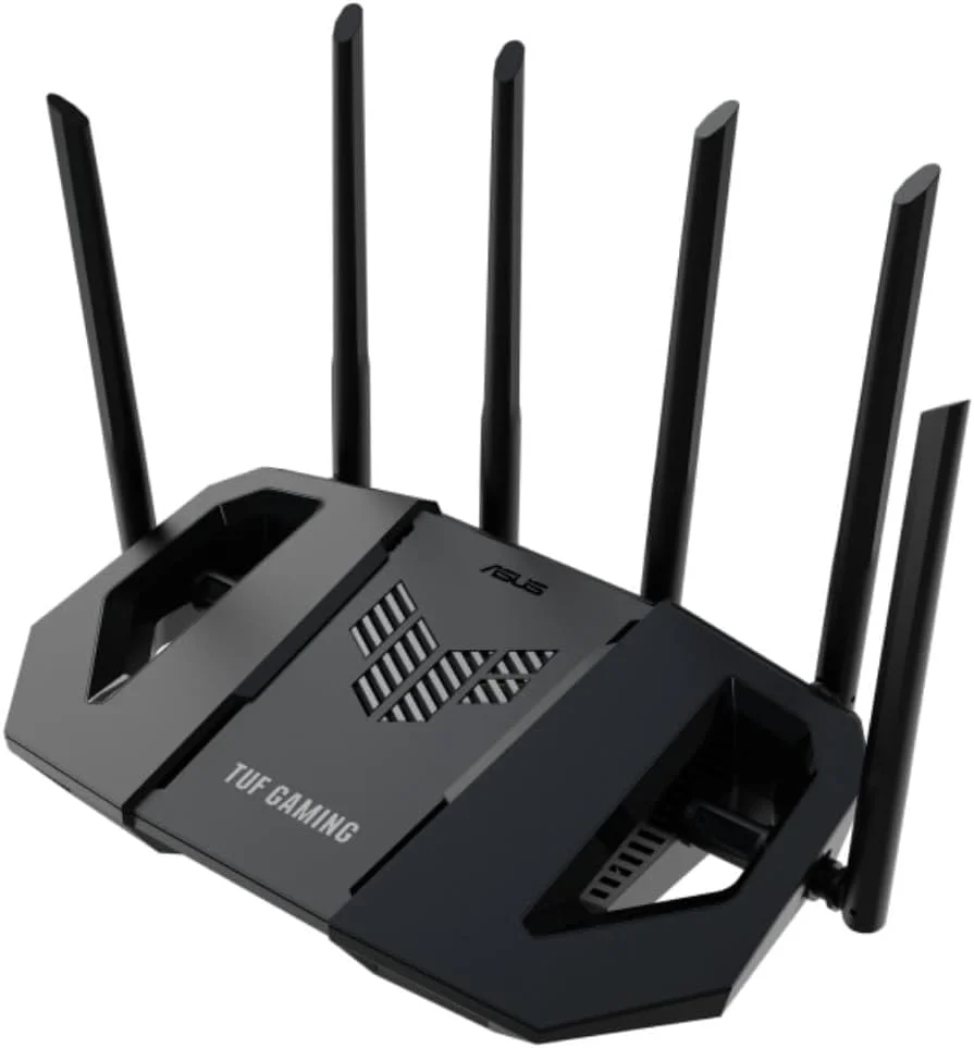 روتر دو بانده ASUS TUF-BE6500 WiFi 7 - 6,500 مگابیت در ثانیه، OFDMA و MU-MIMO، سازگار با AiMesh روتر دو بانده ASUS TUF-BE6500 WiFi 7 - 6,500 مگابیت در ثانیه، OFDMA و MU-MIMO، سازگار با AiMesh