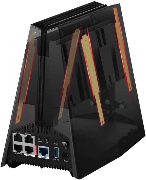 روتر گیمینگ سه بانده وای فای 7 TP-Link Archer GE550 BE9300، پورت های بازی 5G Multi-Gigabit برای تجربه سرعت نهایی، روتر وای فای با سرعت تا 9220 مگابیت بر ثانیه، 4K-QAM، رومینگ هوشمند 6 گیگاهرتز با Easy-Mesh روتر گیمینگ سه بانده وای فای 7 TP-Link Archer GE550 BE9300، پورت های بازی 5G Multi-Gigabit برای تجربه سرعت نهایی، روتر وای فای با سرعت تا 9220 مگابیت بر ثانیه، 4K-QAM، رومینگ هوشمند 6 گیگاهرتز با Easy-Mesh