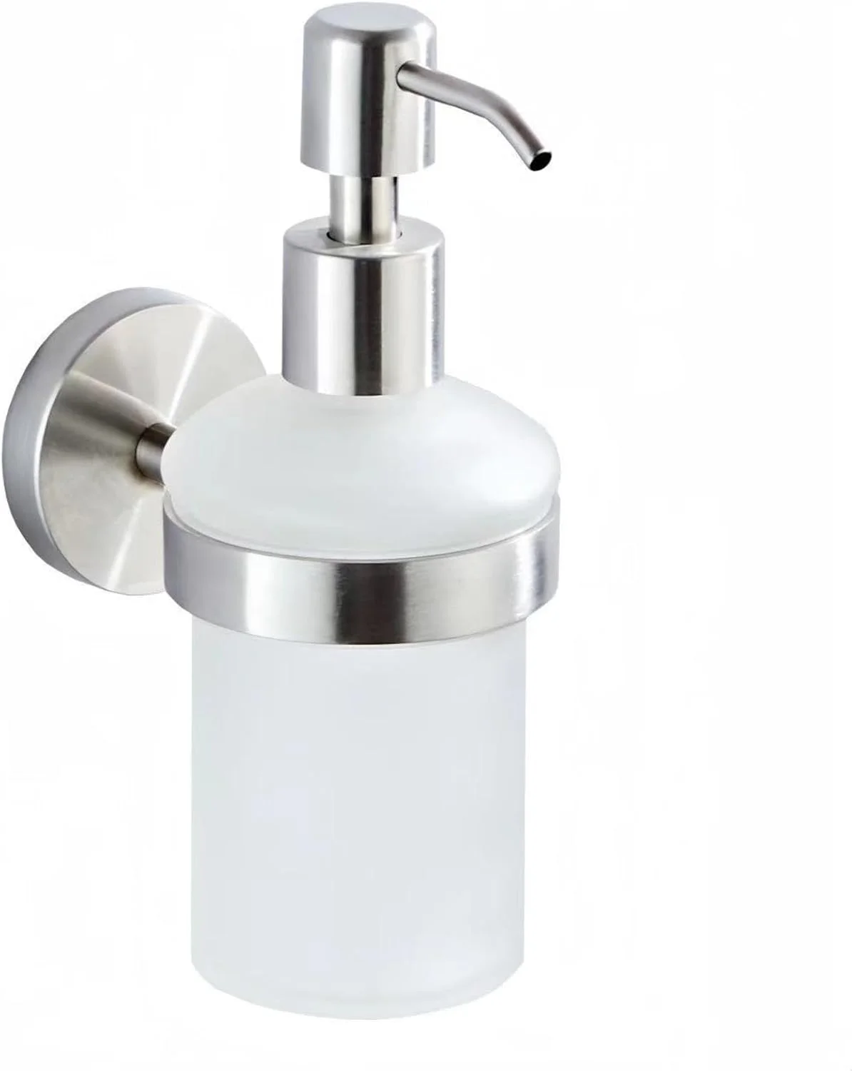 جا مایع دستشویی دیواری، بطری پمپ دستی برای آشپزخانه و حمام، جا مایع استیل ضد زنگ با نگهدارنده