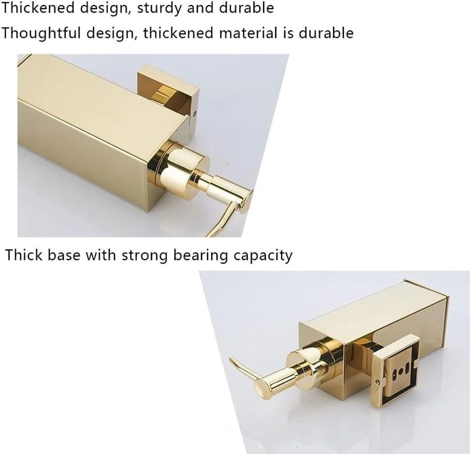 جامایع دستشویی مربعی دیواری استیل، بطری لوسیون، مناسب حمام، آشپزخانه، جا مایع ظرفشویی فشاری، بطری شامپو، جا مایع دستشویی حمام