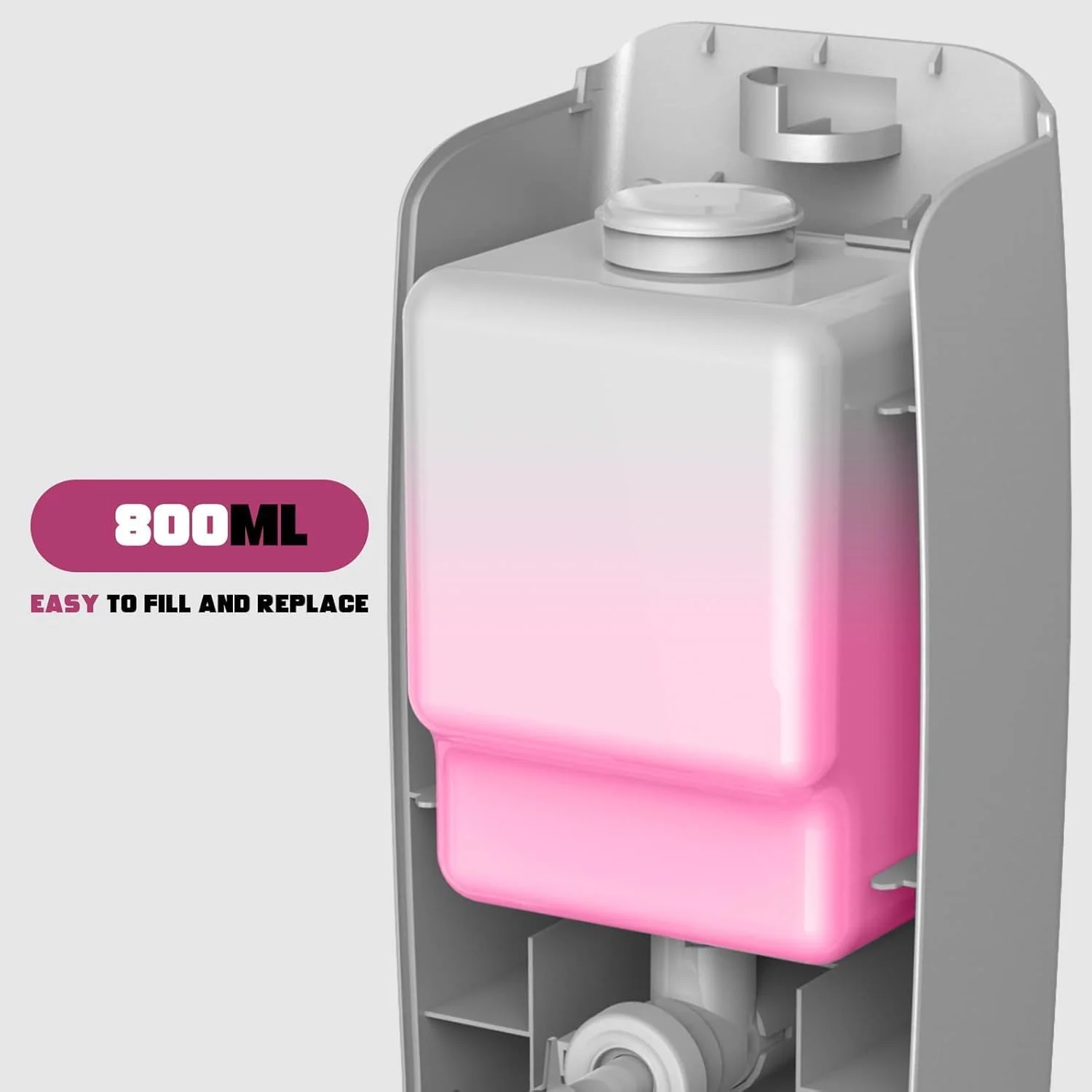 جامایع صابون مشکی، شامپو و مایع دستشویی دیواری، 1000 میلی لیتر، ABS مقاوم، (مشکی)