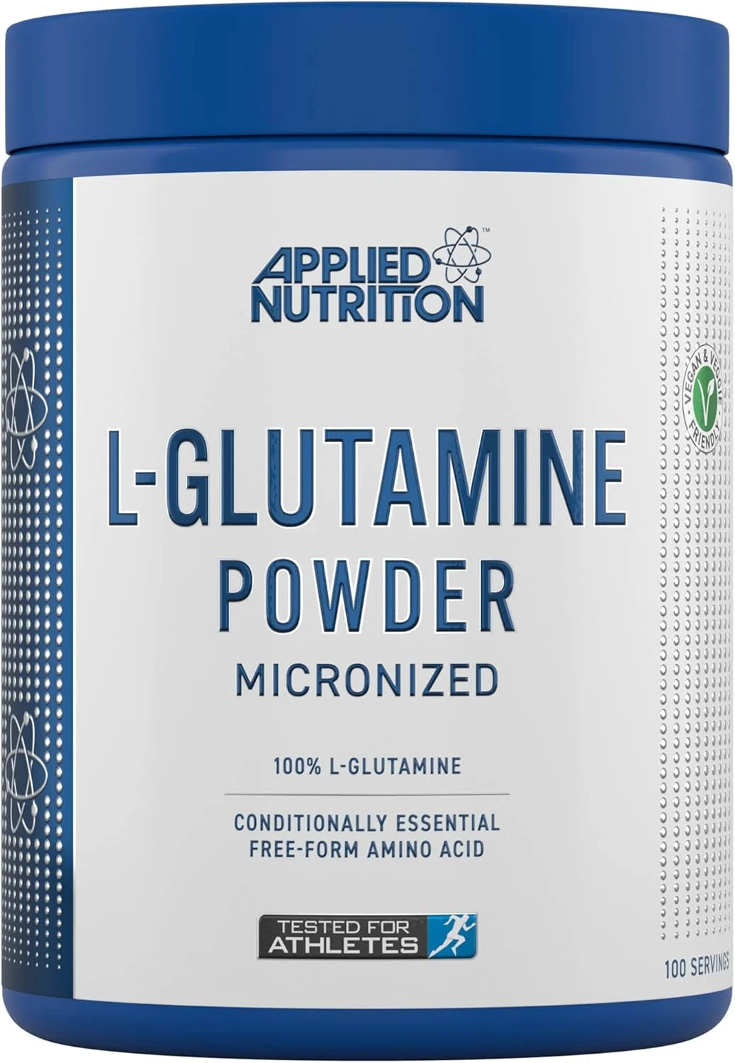 پودر ال-گلوتامین Applied Nutrition - آمینو اسید، قدرت و ریکاوری عضلات، تقویت سیستم ایمنی، بدون طعم (500 گرم - 100 سروینگ)