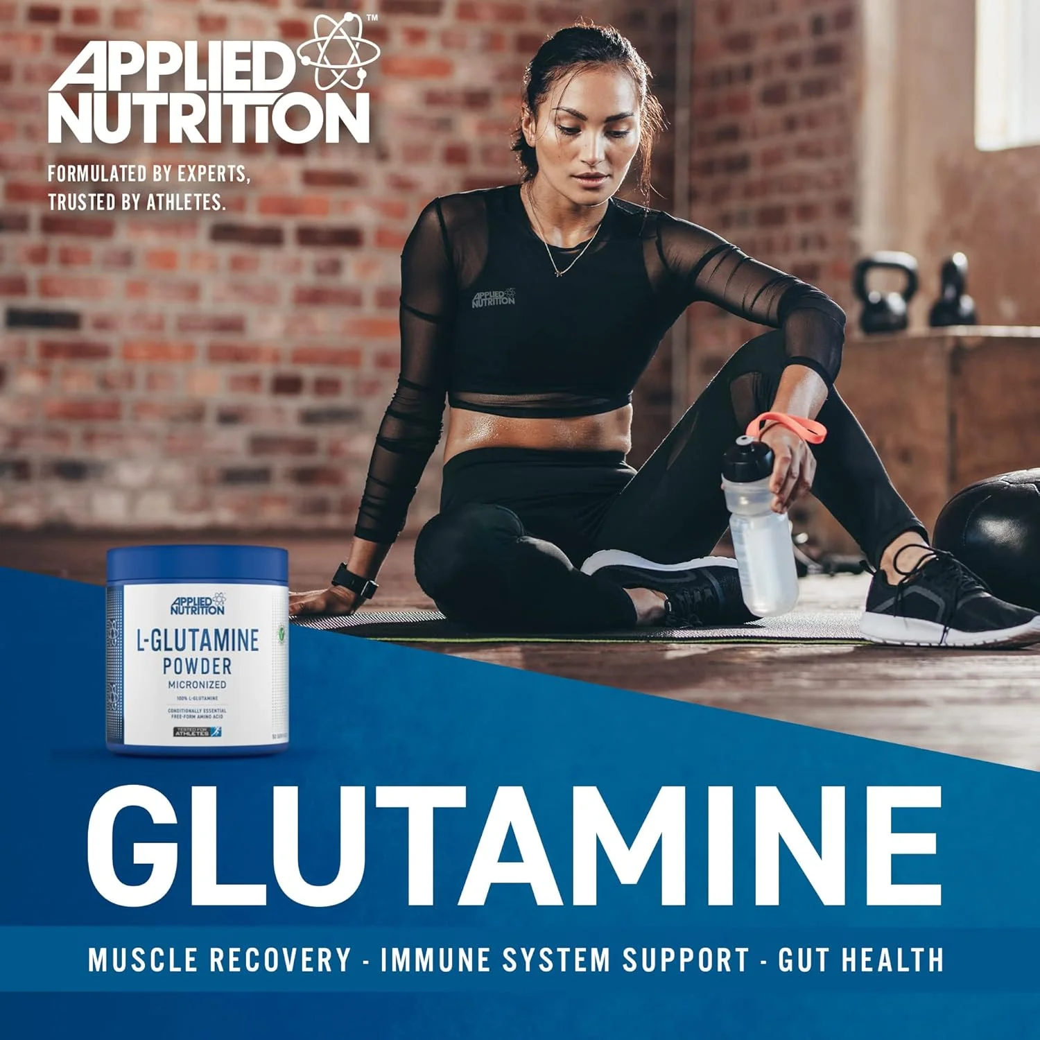 پودر ال-گلوتامین Applied Nutrition - آمینو اسید، قدرت و ریکاوری عضلات، تقویت سیستم ایمنی، بدون طعم (500 گرم - 100 سروینگ) پودر ال-گلوتامین Applied Nutrition - آمینو اسید، قدرت و ریکاوری عضلات، تقویت سیستم ایمنی، بدون طعم (500 گرم - 100 سروینگ)