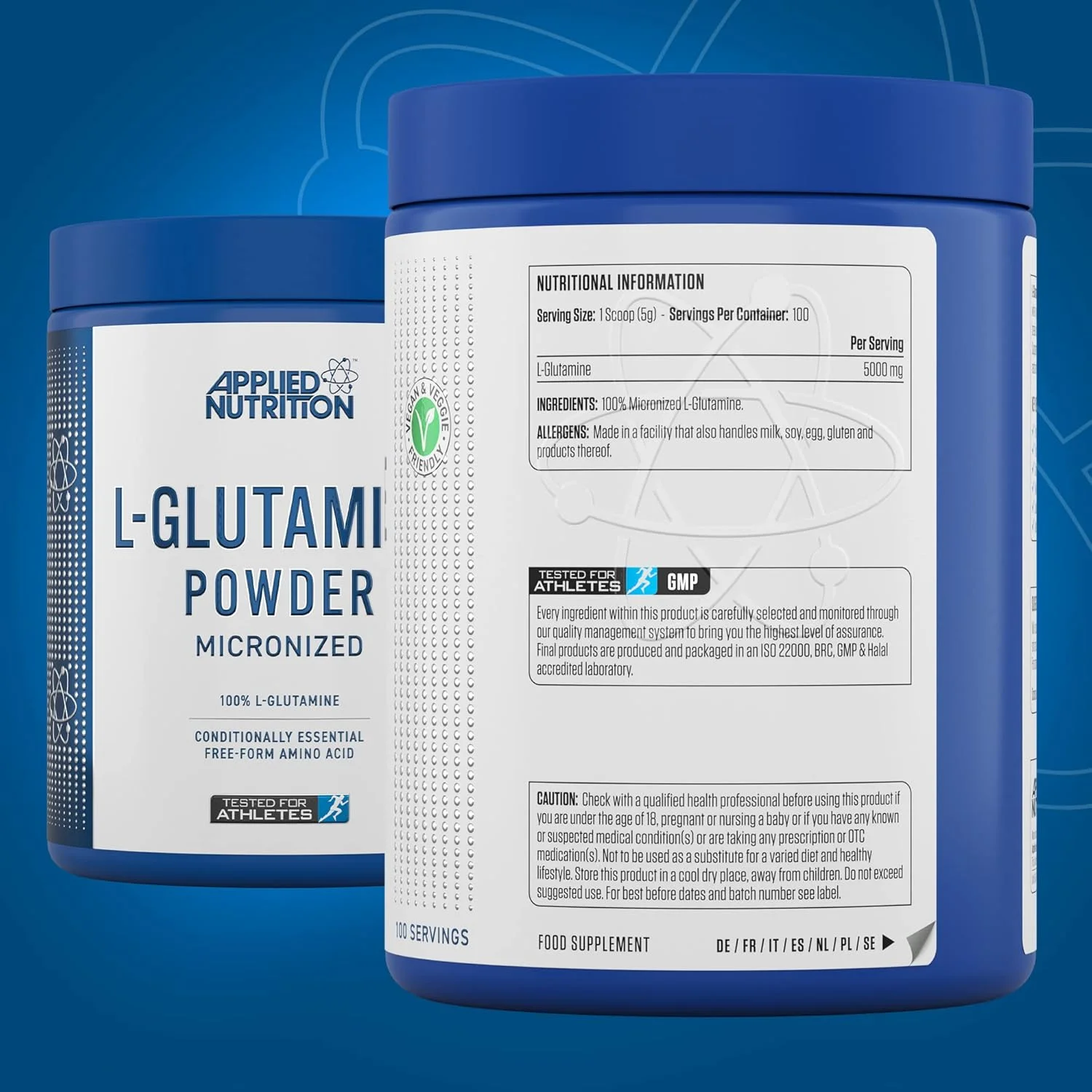 پودر ال-گلوتامین Applied Nutrition - آمینو اسید، قدرت و ریکاوری عضلات، تقویت سیستم ایمنی، بدون طعم (500 گرم - 100 سروینگ) پودر ال-گلوتامین Applied Nutrition - آمینو اسید، قدرت و ریکاوری عضلات، تقویت سیستم ایمنی، بدون طعم (500 گرم - 100 سروینگ)