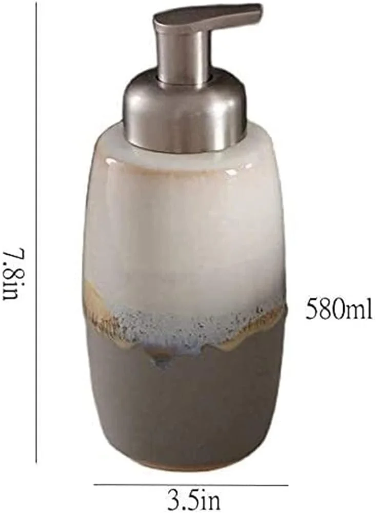 جا مایع ظرفشویی طرح ساده، بطری سرامیکی قابل شارژ مجدد برای پخش کننده های مایع، صابون، جا مایع دستشویی، جا مایع دستشویی حمام