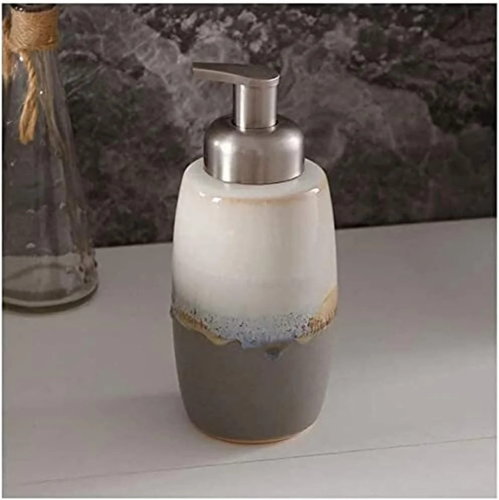 جا مایع ظرفشویی طرح ساده، بطری سرامیکی قابل شارژ مجدد برای پخش کننده های مایع، صابون، جا مایع دستشویی، جا مایع دستشویی حمام