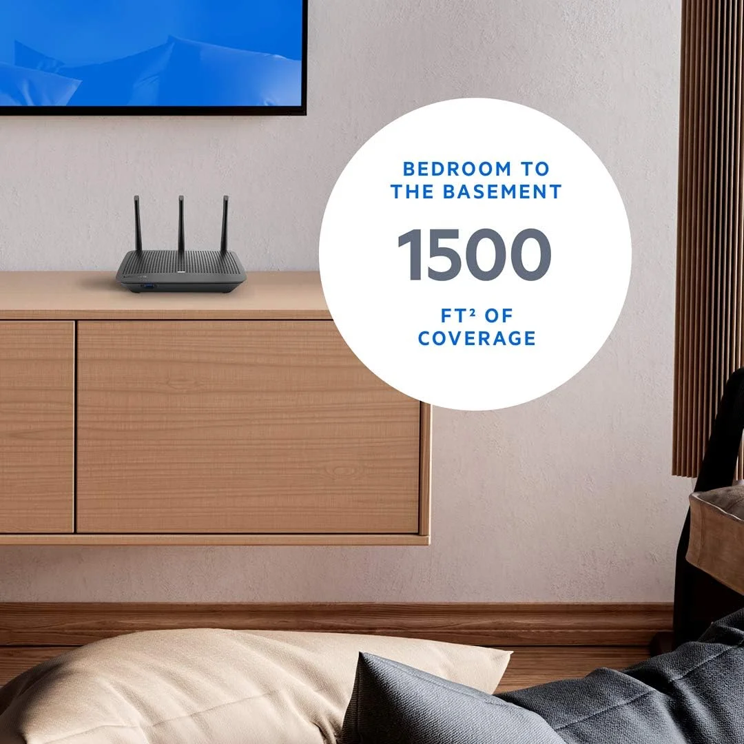 روتر وای فای خانگی Linksys (روتر بی سیم سریع برای استریم، بازی، تماس های ویدیویی) روتر دو بانده گیگابیتی Ac1900 Mu-Mimo (Ea7500V3) روتر وای فای خانگی Linksys (روتر بی سیم سریع برای استریم، بازی، تماس های ویدیویی) روتر دو بانده گیگابیتی Ac1900 Mu-Mimo (Ea7500V3)