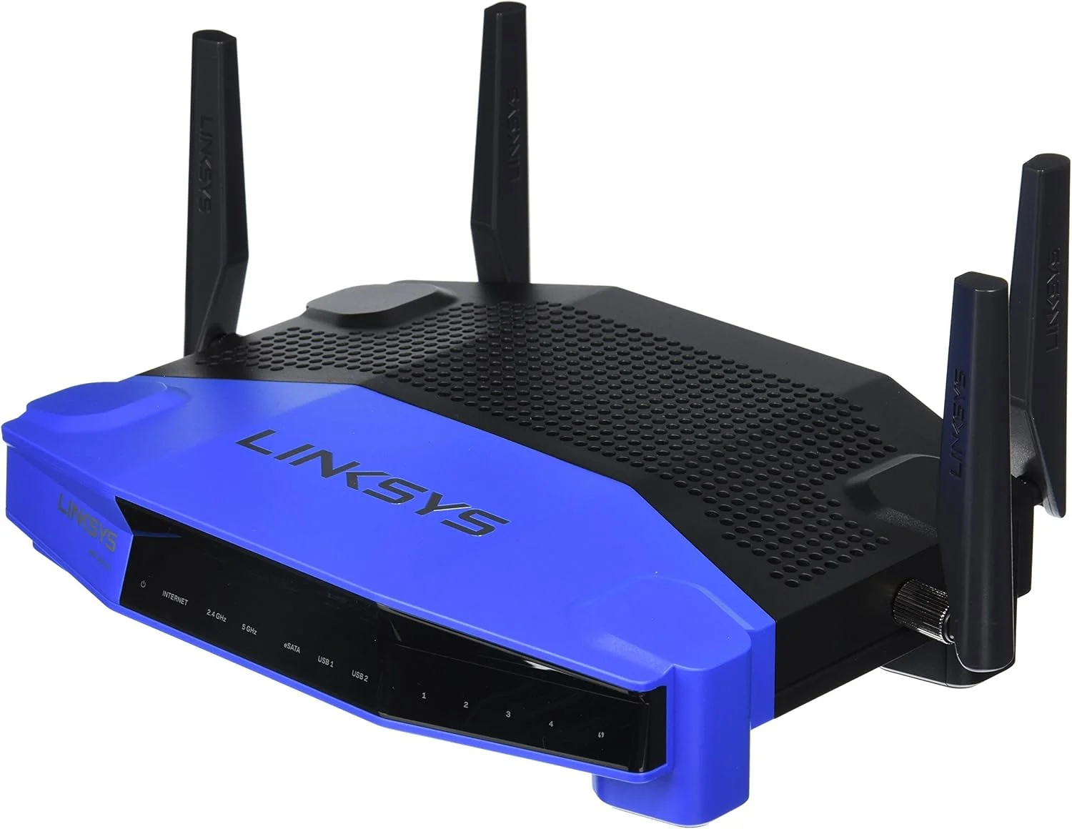روتر وایرلس دو بانده +Wi-Fi لینکسیس WRT1900AC با پورت‌های گیگابیتی و USB 3.0 و eSATA، دارای قابلیت Smart Wi-Fi برای کنترل شبکه از هر کجا