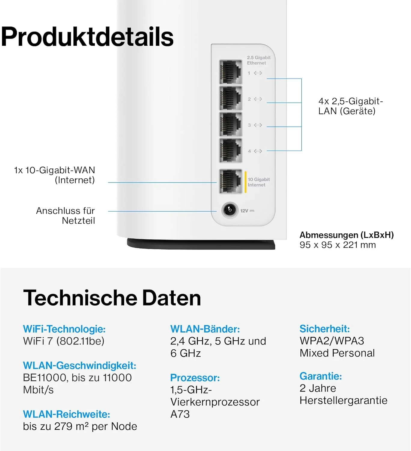 روتر مش وای فای 7 لینکسیس Velop Pro 7 10G سه بانده BE11000 - پوشش کامل با سیستم مش شناختی، سرعت واقعی گیگابیتی 10 گیگابیت بر ثانیه، راه اندازی ساده، تا 250 متر مربع و 200 دستگاه - 1 عدد روتر - سفید روتر مش وای فای 7 لینکسیس Velop Pro 7 10G سه بانده BE11000 - پوشش کامل با سیستم مش شناختی، سرعت واقعی گیگابیتی 10 گیگابیت بر ثانیه، راه اندازی ساده، تا 250 متر مربع و 200 دستگاه - 1 عدد روتر - سفید