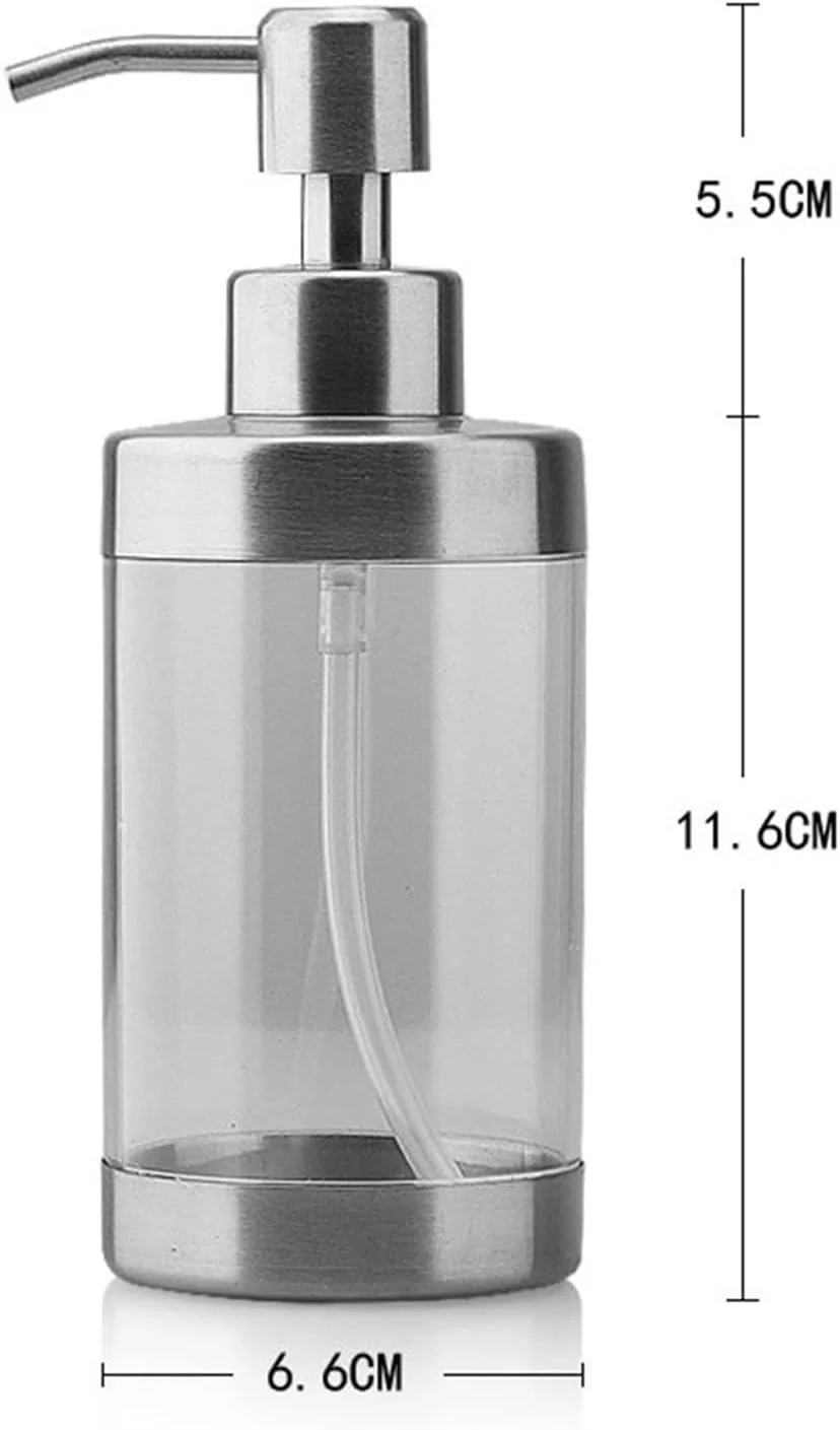 پمپ صابون استیل، بطری لوسیون، پخش کننده صابون با فشار دستی، بطری شفاف کامپیوتر، بطری دستی، لوازم حمام، بطری های پخش کننده