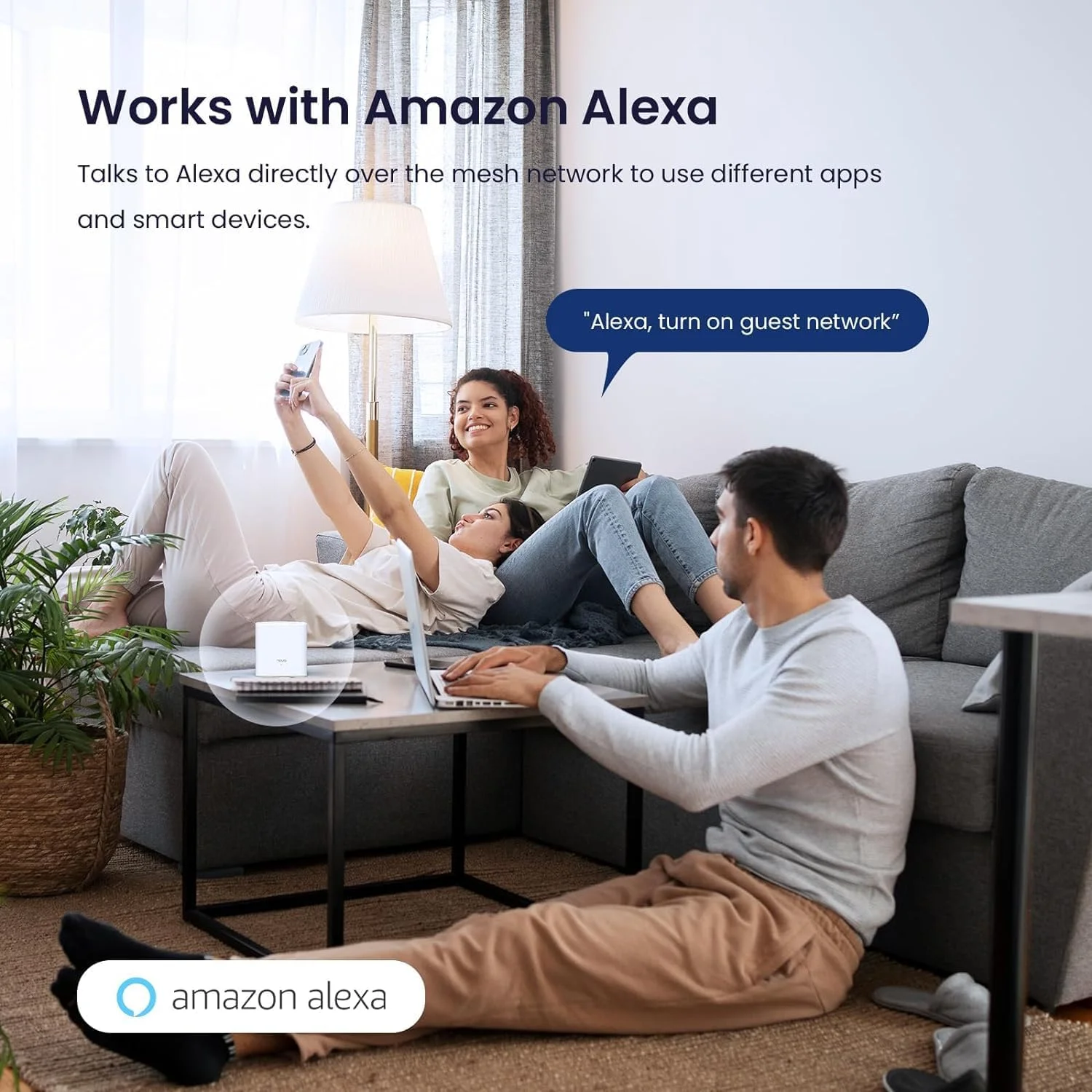 سیستم وای فای مش تندا نوا - پوشش 3500 فوت مربع - شبکه مش دو بانده AC1200 برای اینترنت خانگی - کنترل والدین - بسته 3 عددی