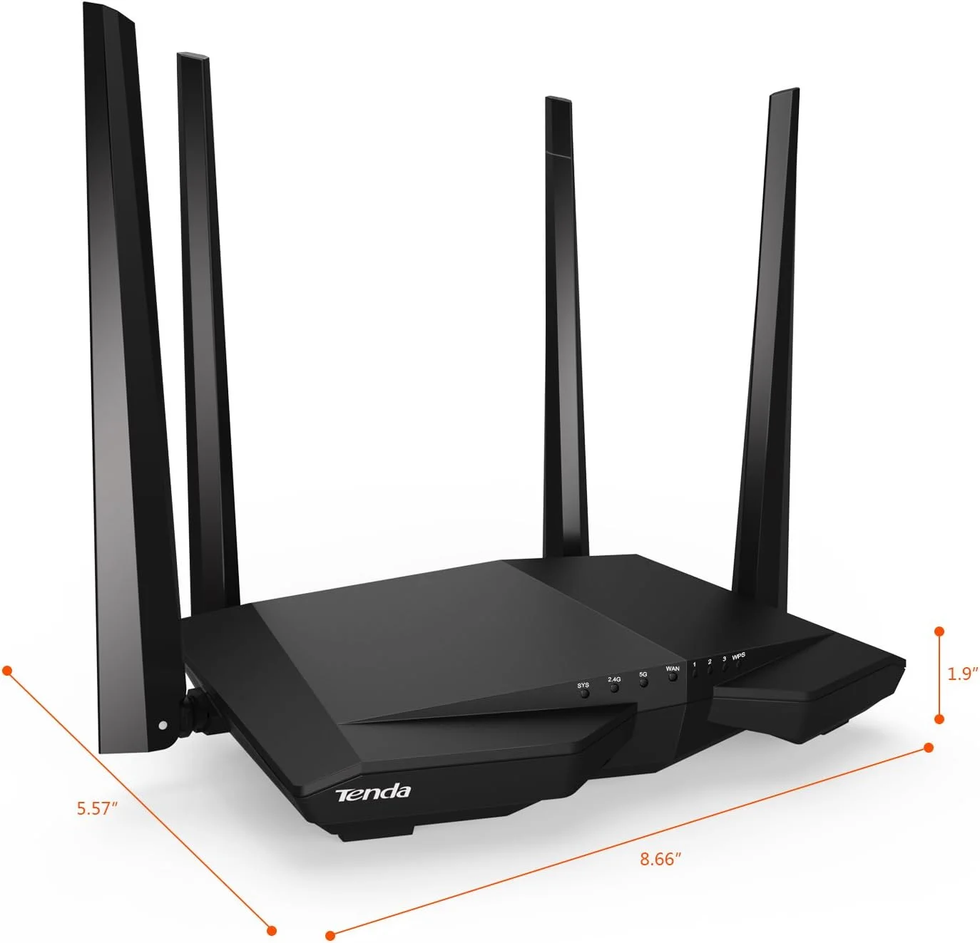 روتر وای فای دو بانده Tenda AC6 AC1200 (867Mbps/5GHz + 300Mbps/2.4GHz)، IPV6، Beamforming+، کنترل والدین، شبکه مهمان، 4 آنتن خارجی 5dBi، WPS روتر وای فای دو بانده Tenda AC6 AC1200 (867Mbps/5GHz + 300Mbps/2.4GHz)، IPV6، Beamforming+، کنترل والدین، شبکه مهمان، 4 آنتن خارجی 5dBi، WPS