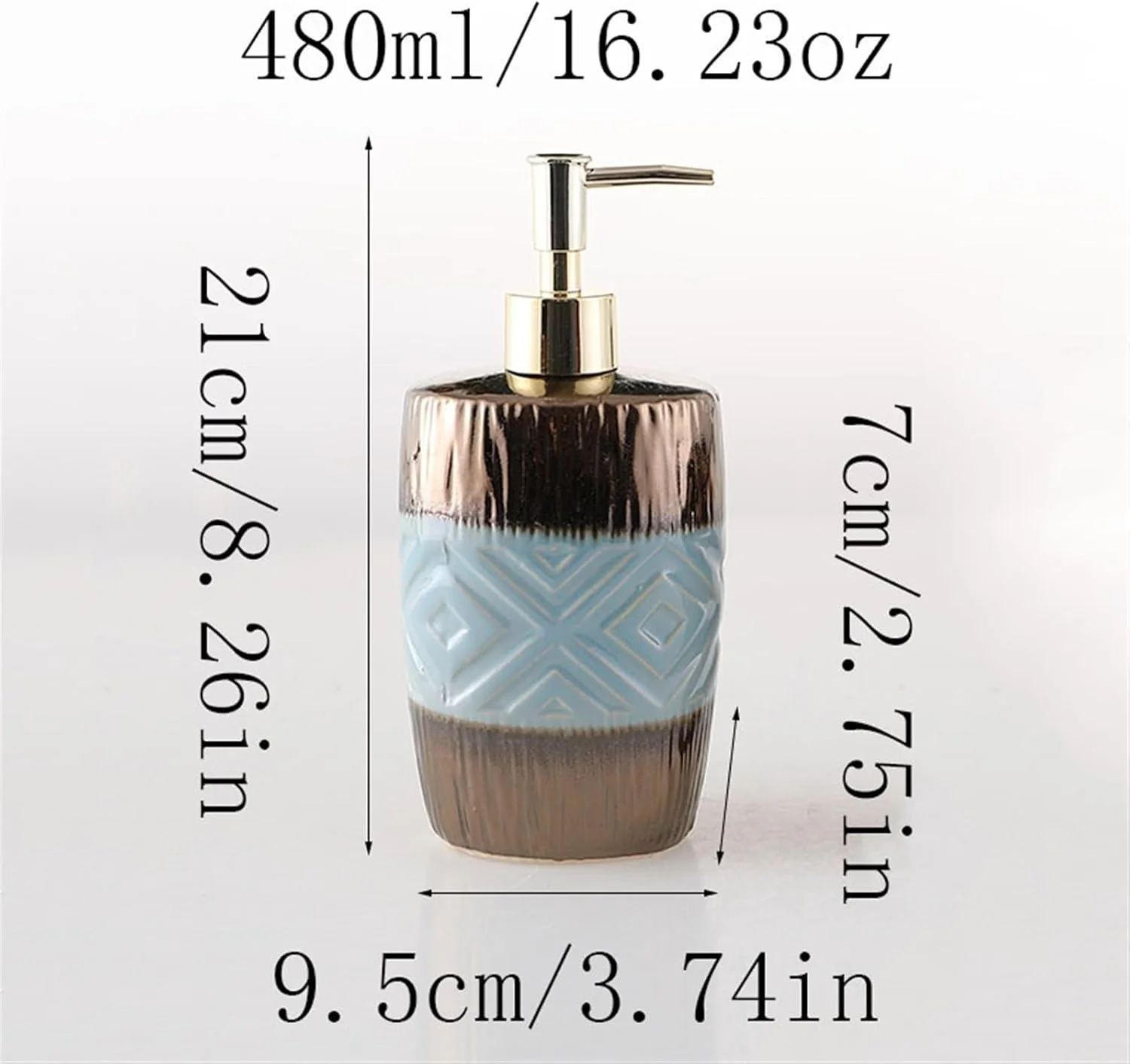 جا مایع صابون سرامیکی برای حمام و آشپزخانه، مناسب برای مایع دستشویی، لوسیون، شامپو و نرم کننده