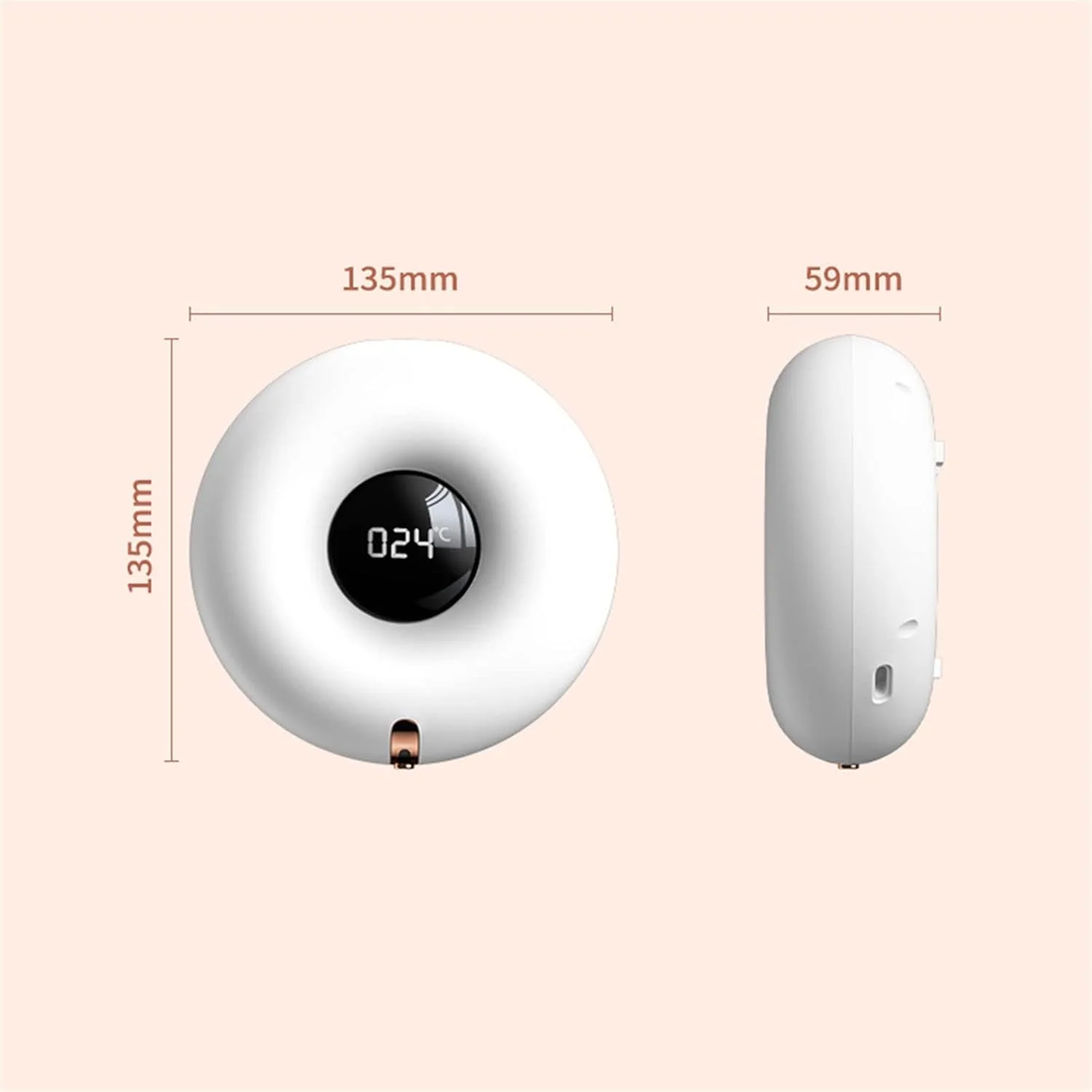 جامایع صابون اتوماتیک TEDNIDS، قابل شارژ، بدون لمس، نمایشگر دیجیتال دما، قابل نصب روی دیوار