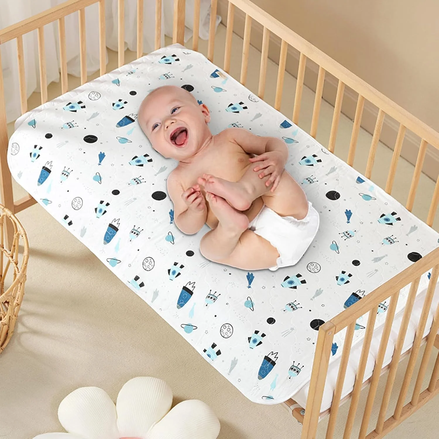 پد تخت آموزش توالت آزونه، پد پوشک ضد آب با طراحی ضد لغزش، ملحفه تشک تختخواب قابل شستشو، تشک محافظ ضد آب قابل استفاده مجدد برای خیس شدن تخت برای کودکان نوپا، 70x90 سانتی متر