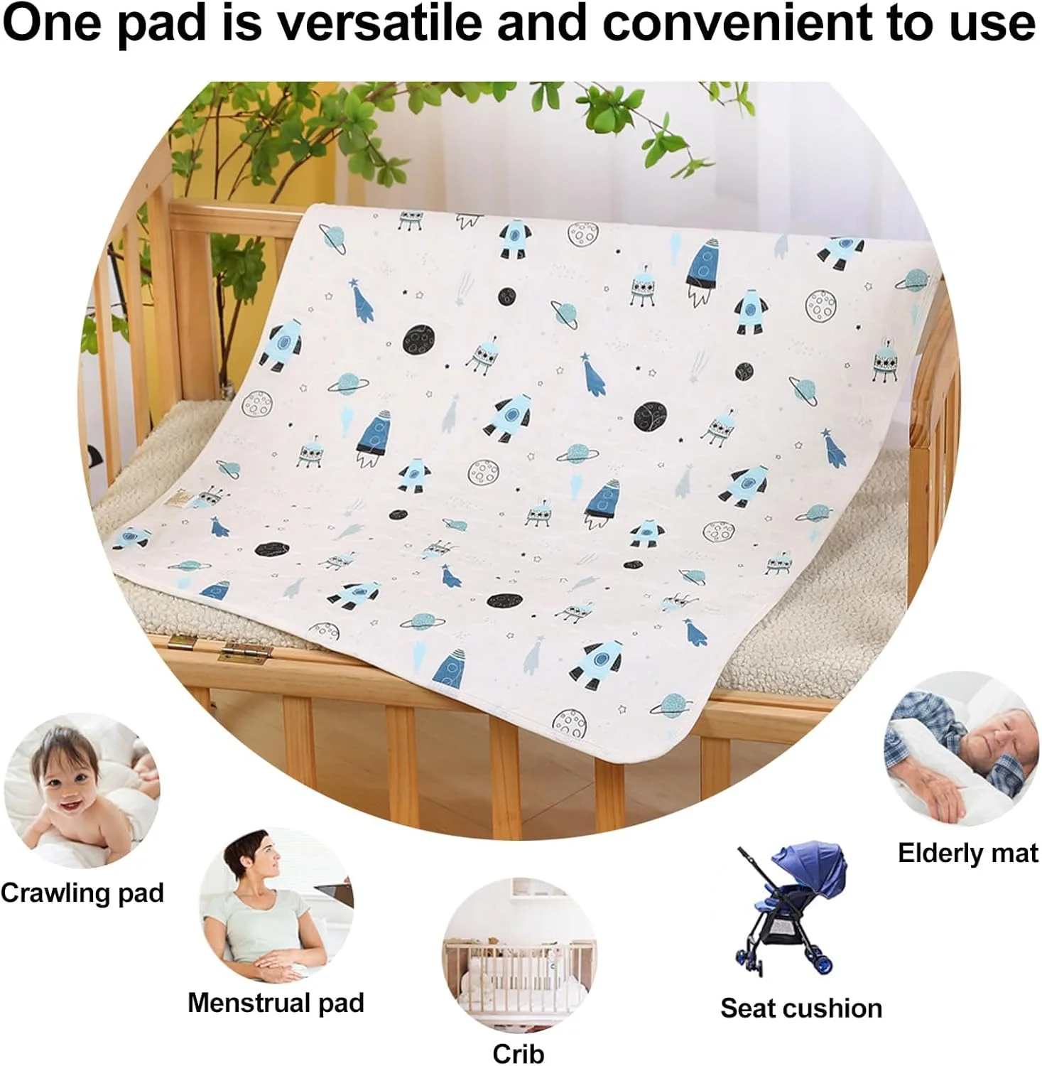 پد تخت آموزش توالت آزونه، پد پوشک ضد آب با طراحی ضد لغزش، ملحفه تشک تختخواب قابل شستشو، تشک محافظ ضد آب قابل استفاده مجدد برای خیس شدن تخت برای کودکان نوپا، 70x90 سانتی متر