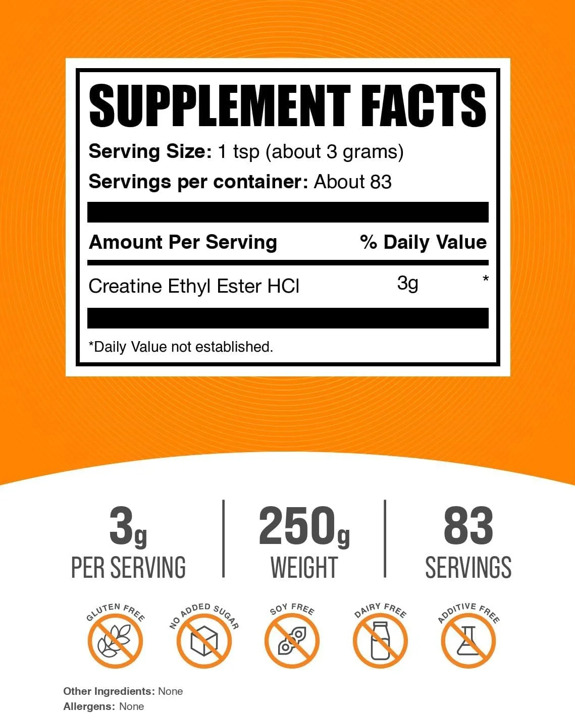 پودر کراتین اتیل استر HCl بالک ساپلیمنتس.کام - 250 گرم پودر کراتین اتیل استر HCl بالک ساپلیمنتس.کام - 250 گرم