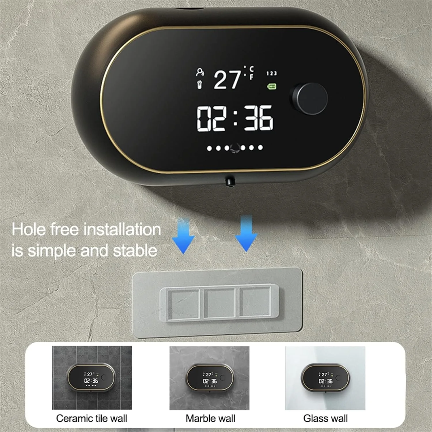 TEDNIDS جا مایع صابون حمام، جا مایع صابون دیواری، جا مایع صابون اتوماتیک، دستگاه شستشوی دست بدون لمس، دیسپنسر برای حمام