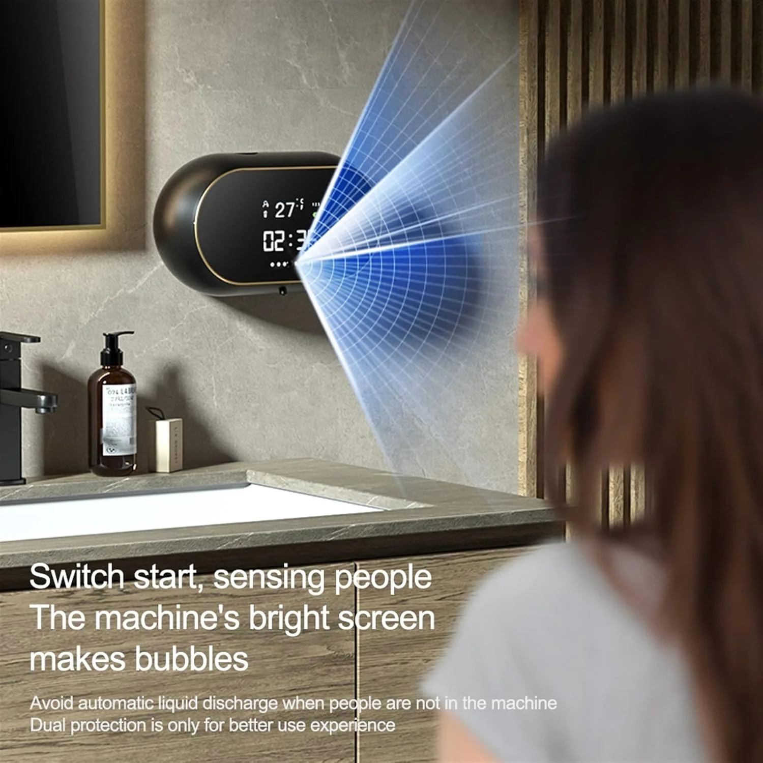 TEDNIDS جا مایع صابون حمام، جا مایع صابون دیواری، جا مایع صابون اتوماتیک، دستگاه شستشوی دست بدون لمس، دیسپنسر برای حمام