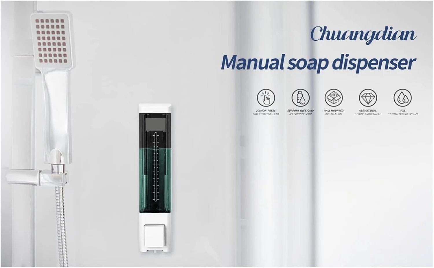 جامایع صابون TEDNIDS، جا مایع صابون دستی حمام، جا مایع دیواری، محفظه شامپو، جعبه لوسیون، ظرف دوش برای حمام