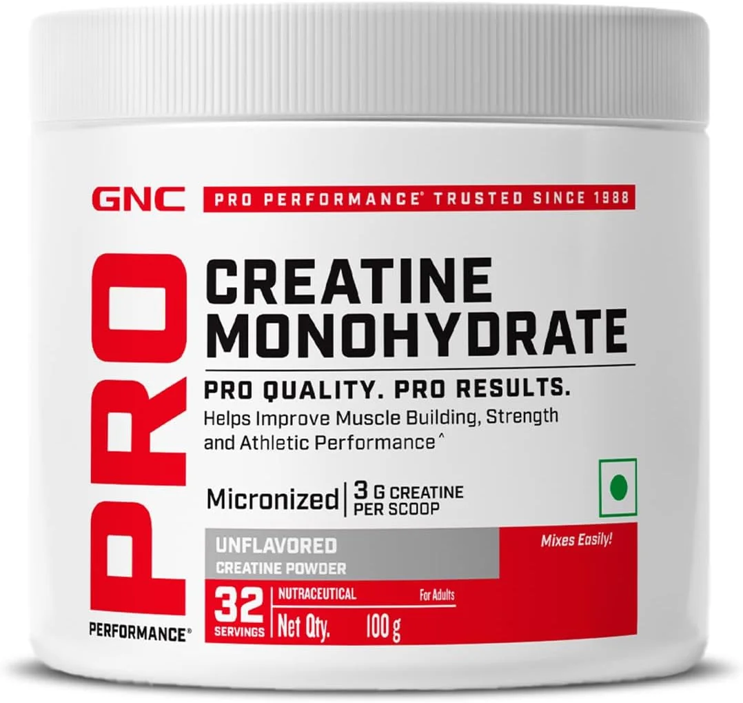 کراتین مونوهیدرات GNC Pro Performance - 3000 میلی گرم کراتین در هر پیمانه | میکرونیزه شده برای جذب سریعتر | افزایش انرژی، حجم عضلات و عملکرد | بدون گلوتن | بدون طعم | 100 گرم