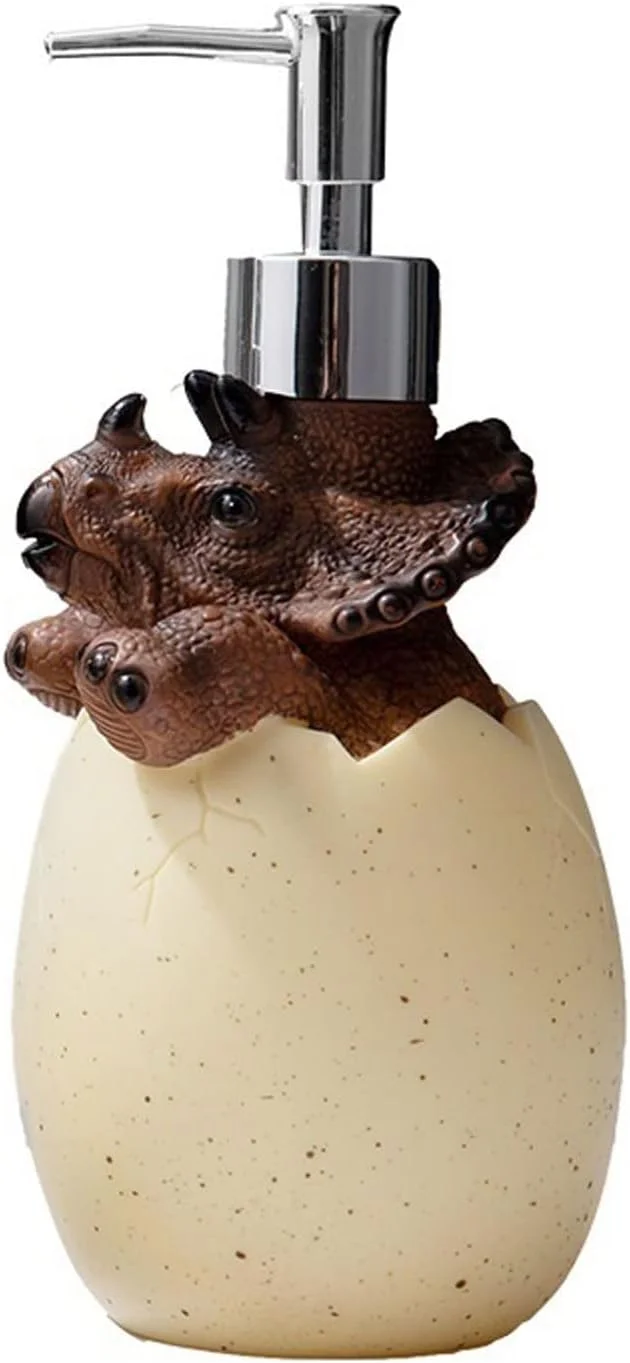 TEDNIDS جا مایع صابون حمام طرح دایناسور بامزه، جا مایع های فشاری، ظرف فرعی برای جلوگیری از نشت، سازگار با محیط زیست برای مواد آرایشی و بهداشتی