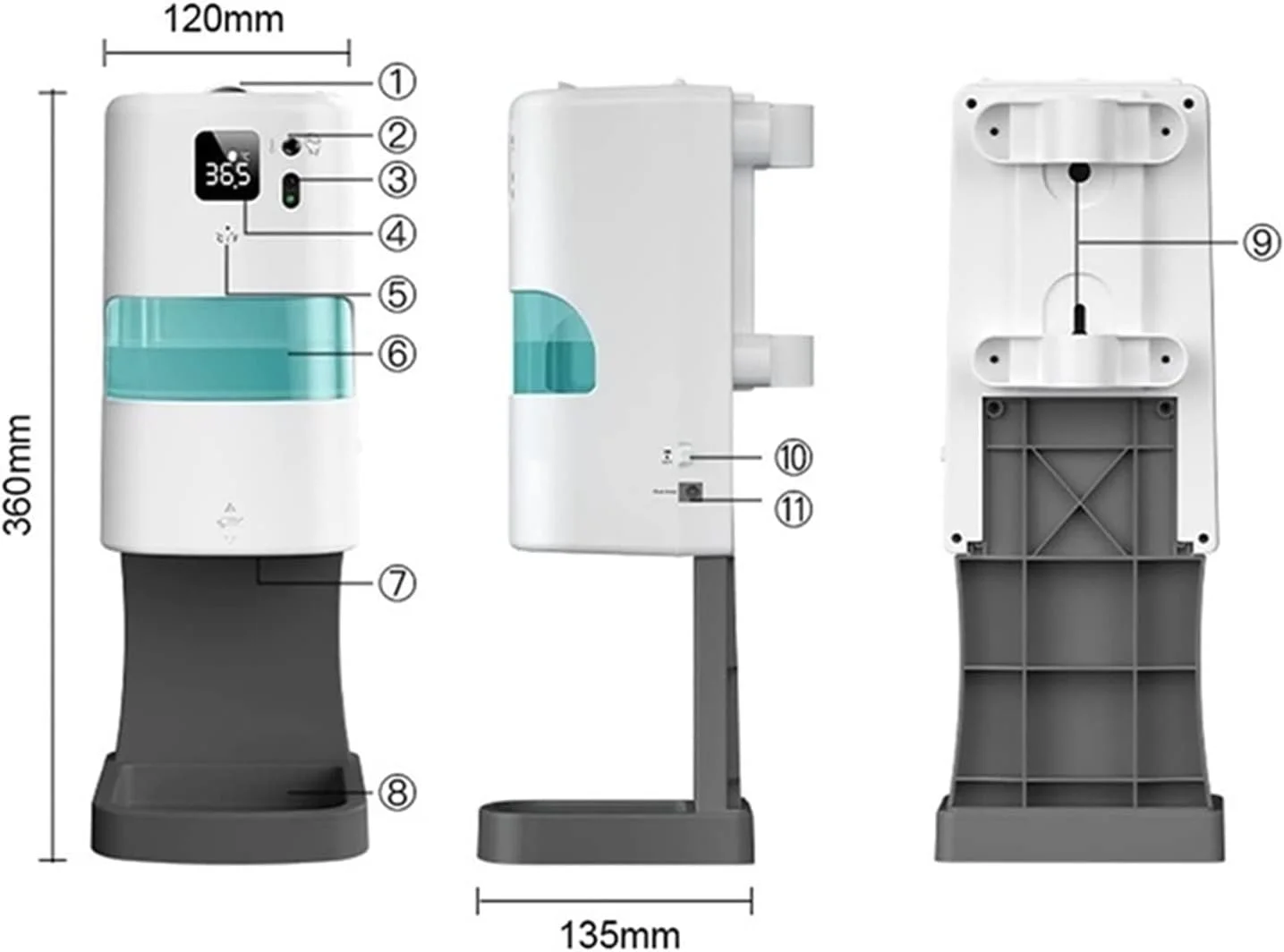 TEDNIDS جا صابونی اتوماتیک حمام، جا صابونی دیواری برای حمام