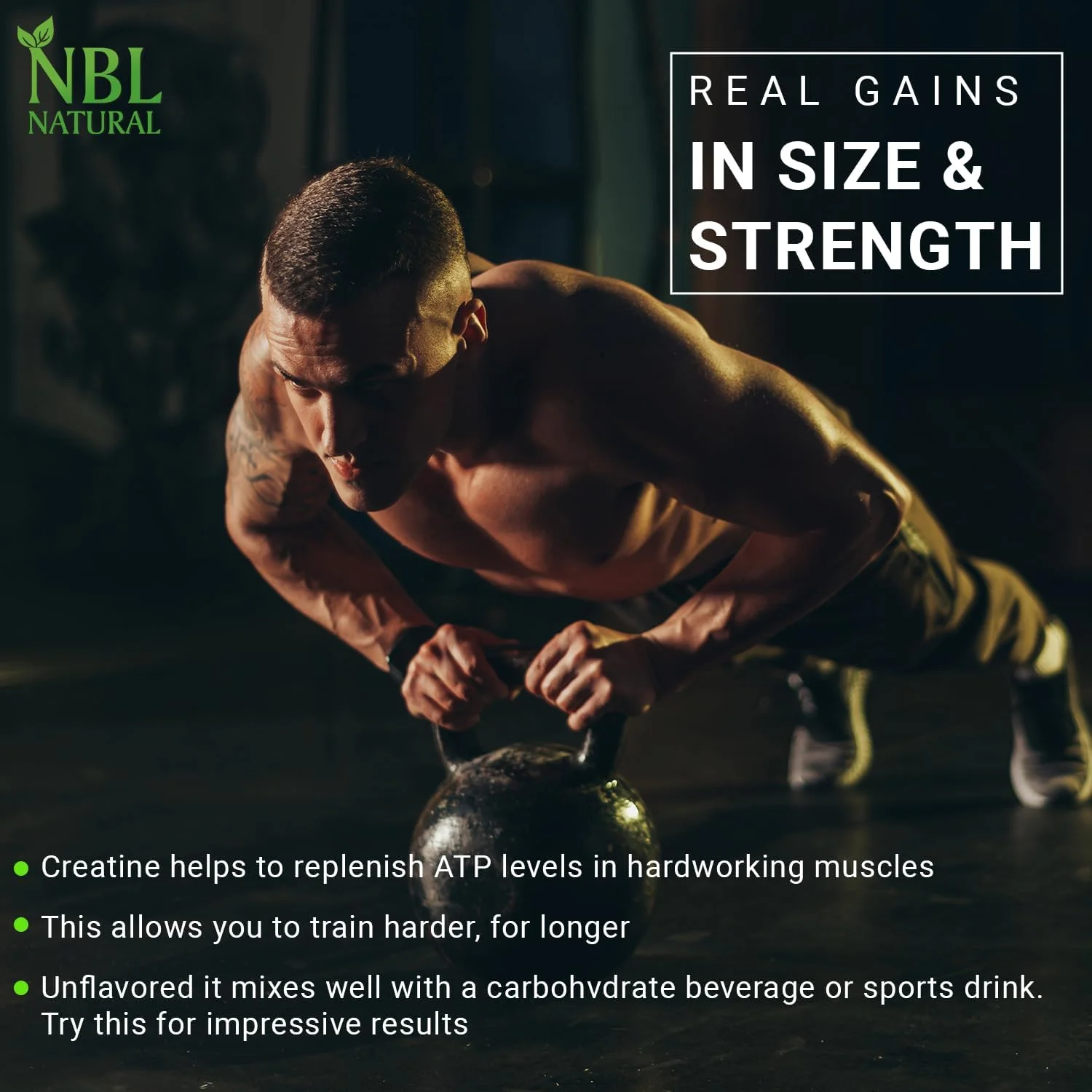 پودر کراتین مونوهیدرات طبیعی NBL، بدون طعم 400 گرم، میکرونیزه خالص | ریکاوری عضلات + عضله ساز برای مردان و زنان | مکمل های ورزشی، 80 سروینگ