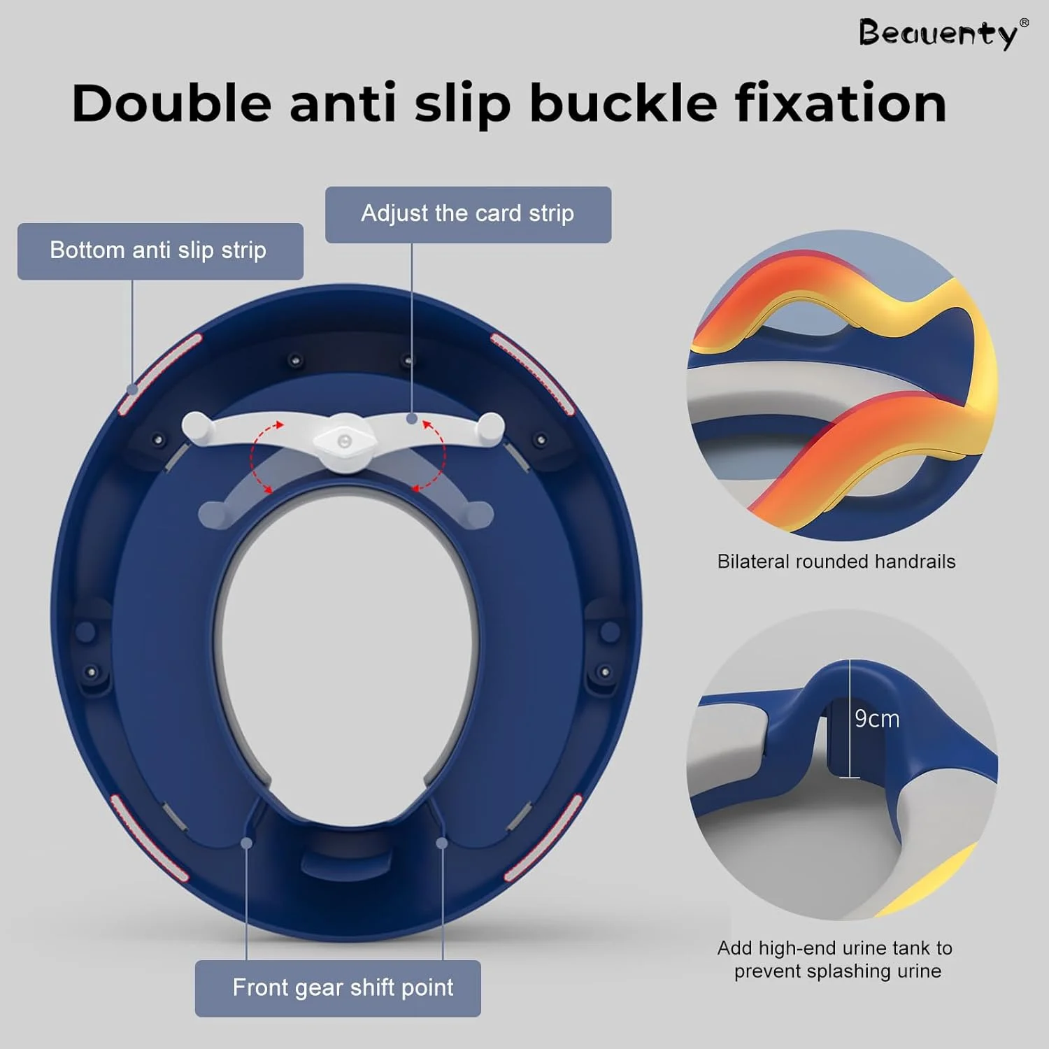 صندلی آموزشی توالت کودک Beauenty، صندلی توالت ضد لغزش با دستگیره، صندلی توالت با پشتی بلند و محافظ پاشش داخلی برای کودکان 0 تا 5 سال (آبی) صندلی آموزشی توالت کودک Beauenty، صندلی توالت ضد لغزش با دستگیره، صندلی توالت با پشتی بلند و محافظ پاشش داخلی برای کودکان 0 تا 5 سال (آبی)