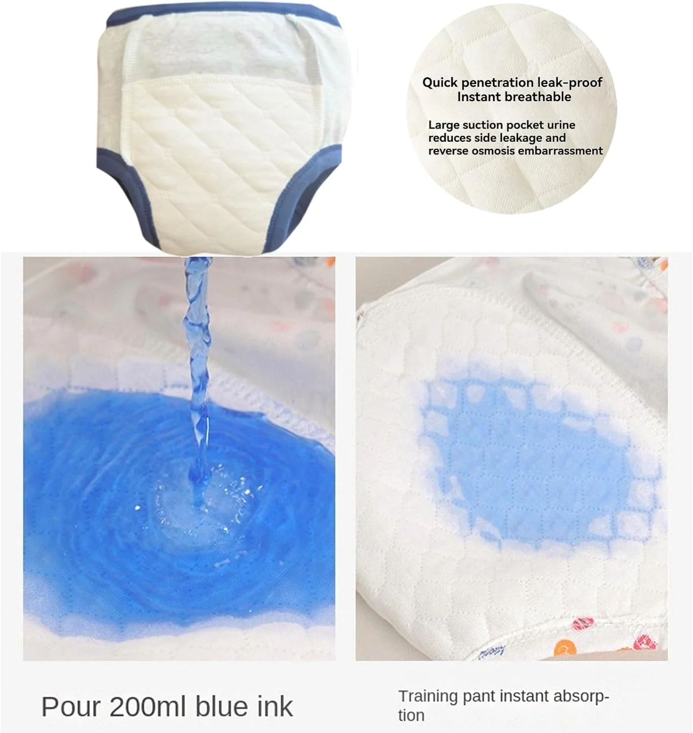 لباس زیر آموزشی توالت کودک Beauenty، 5 عددی، شورت آموزشی قابل تنفس، لباس زیر آموزشی کودک نوپا برای کودکان 0-3 ساله، شورت آموزشی پنبه ای جاذب قوی (پسرانه، سایز S)