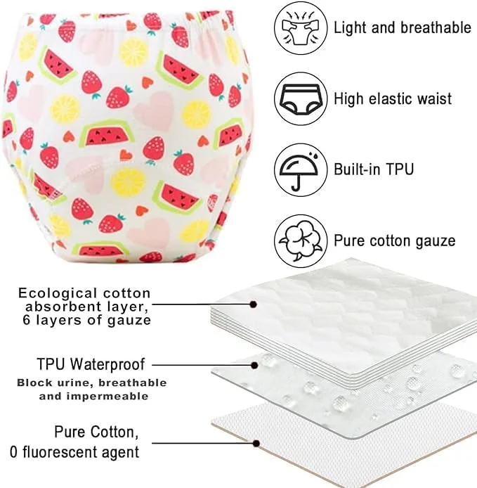 شورت آموزشی کودک Beauenty، 6 عددی، لباس زیر تمرینی قابل تنفس، لباس زیر آموزشی کودک نوپا برای پسران و دختران 0-3 ساله، شورت آموزشی پنبه ای جاذب قوی (L، دخترانه) شورت آموزشی کودک Beauenty، 6 عددی، لباس زیر تمرینی قابل تنفس، لباس زیر آموزشی کودک نوپا برای پسران و دختران 0-3 ساله، شورت آموزشی پنبه ای جاذب قوی (L، دخترانه)