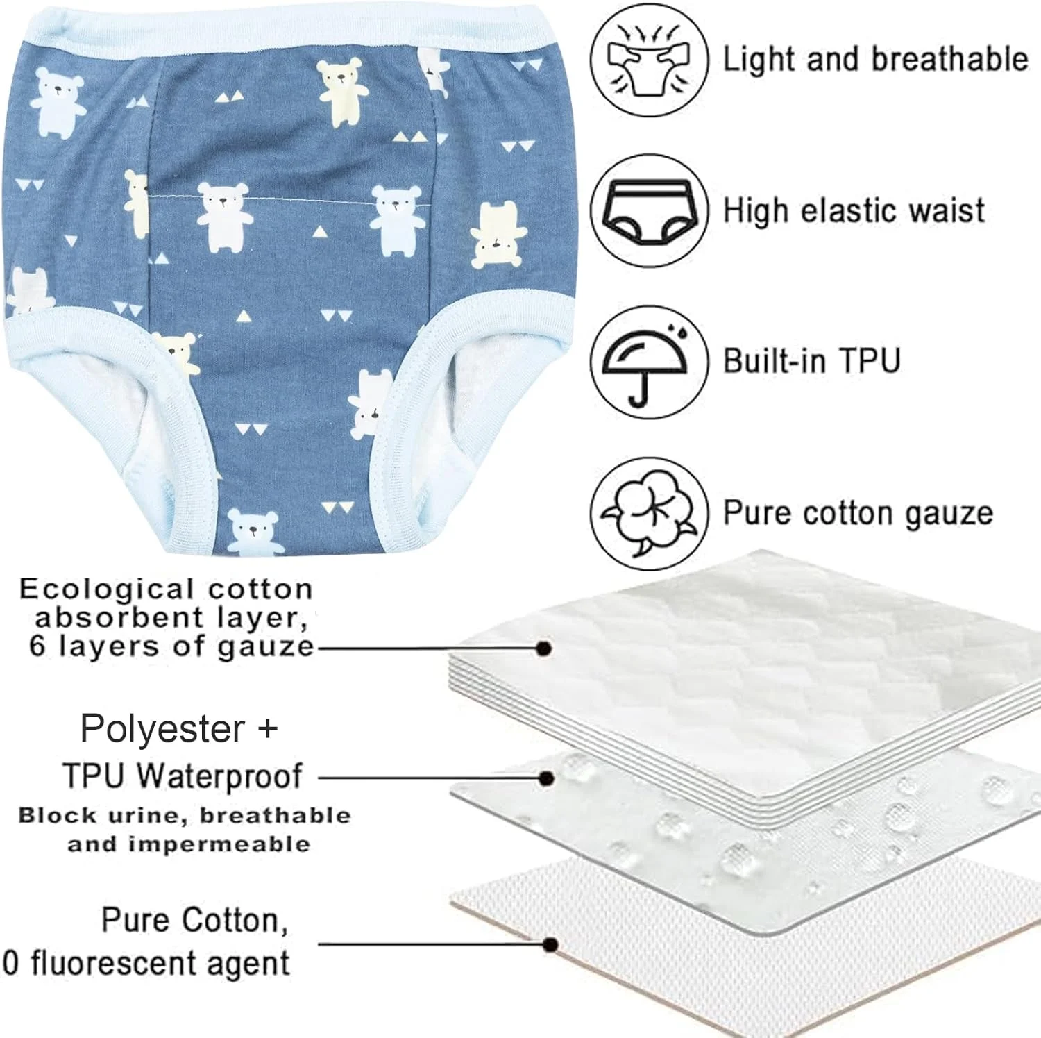 لباس زیر آموزشی کودک Beauenty، 7 عددی، لباس زیر تمرینی قابل تنفس، شورت آموزشی کودک نوپا برای کودکان 0-3 ساله، شورت آموزشی پنبه ای جاذب قوی و طرح های زیبا (پسرانه، سایز M) لباس زیر آموزشی کودک Beauenty، 7 عددی، لباس زیر تمرینی قابل تنفس، شورت آموزشی کودک نوپا برای کودکان 0-3 ساله، شورت آموزشی پنبه ای جاذب قوی و طرح های زیبا (پسرانه، سایز M)