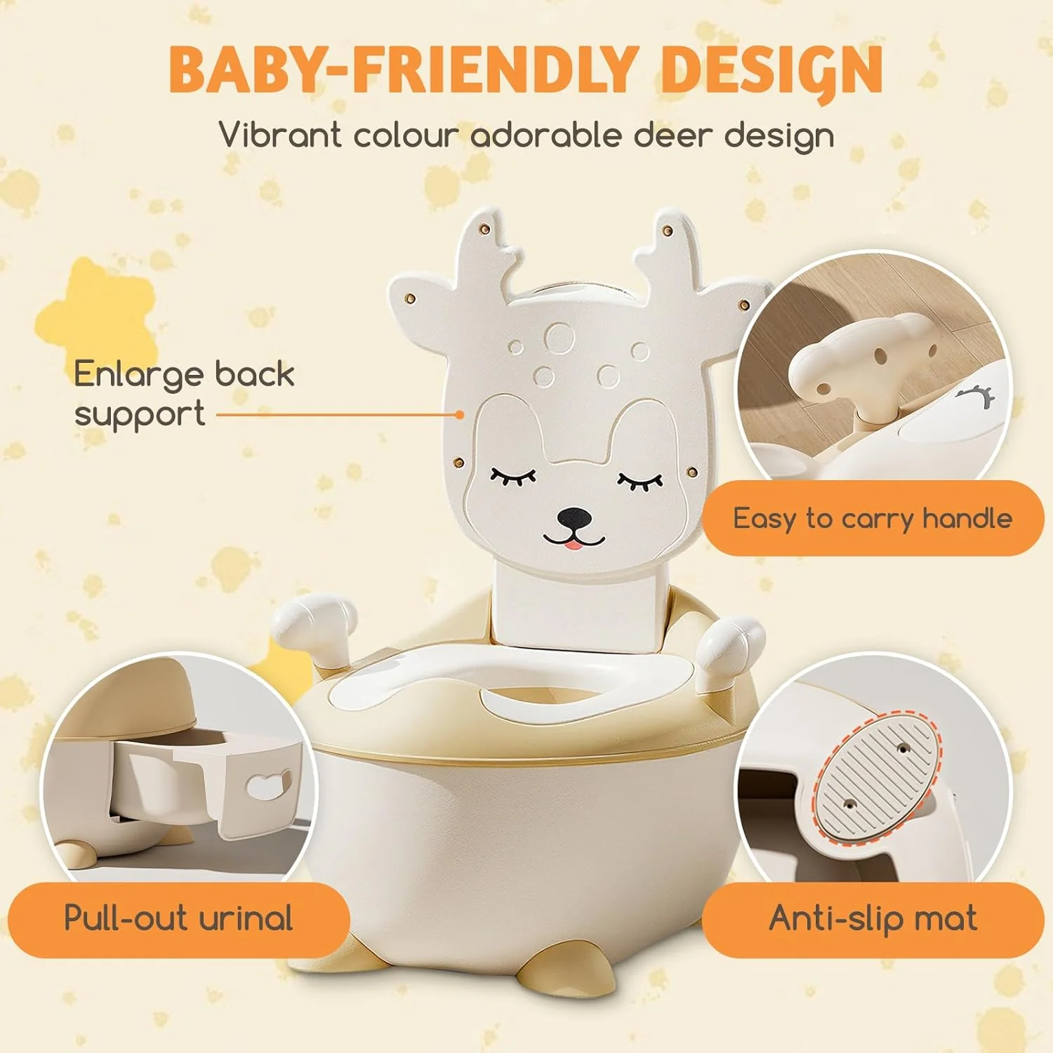 صندلی آموزشی توالت فرنگی کودک Fohome، توالت فرنگی قابل حمل با دستگیره، صندلی توالت کودک نوپا با درب و پشتی بلند، توالت مسافرتی کودک برای کودکان نوپا