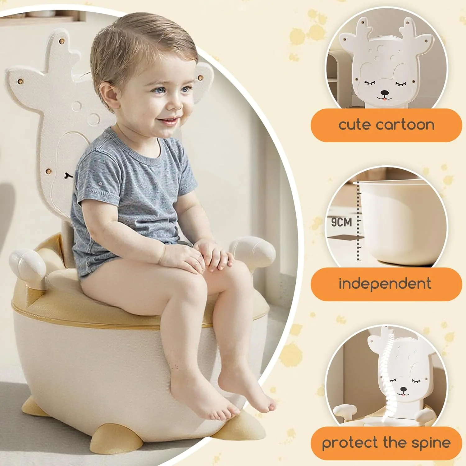 صندلی آموزشی توالت فرنگی کودک Fohome، توالت فرنگی قابل حمل با دستگیره، صندلی توالت کودک نوپا با درب و پشتی بلند، توالت مسافرتی کودک برای کودکان نوپا