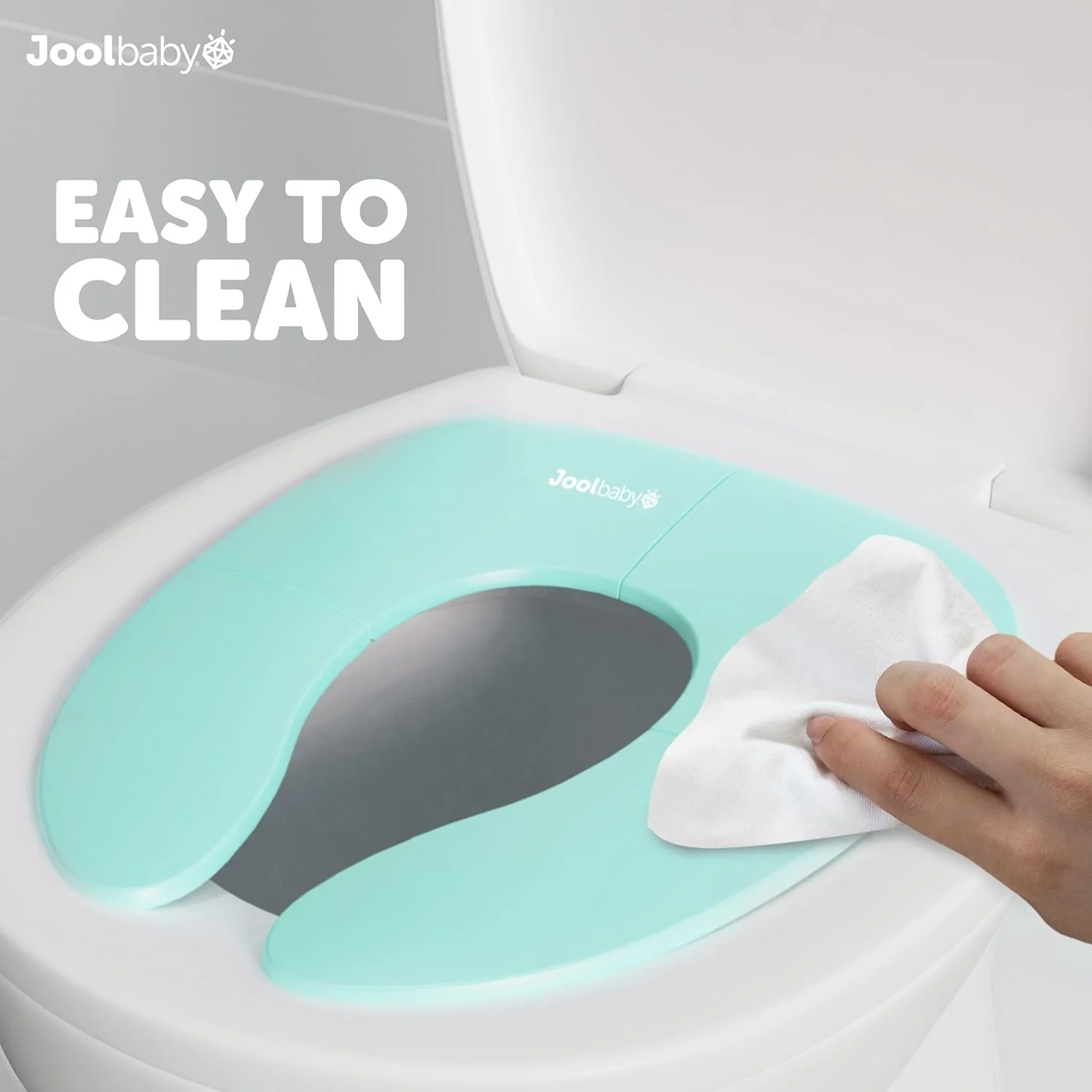 صندلی توالت فرنگی تاشو مسافرتی برای پسران و دختران، مناسب برای توالت های گرد و بیضی، دارای مکنده های ضد لغزش، شامل کیف مسافرتی رایگان - Jool Baby