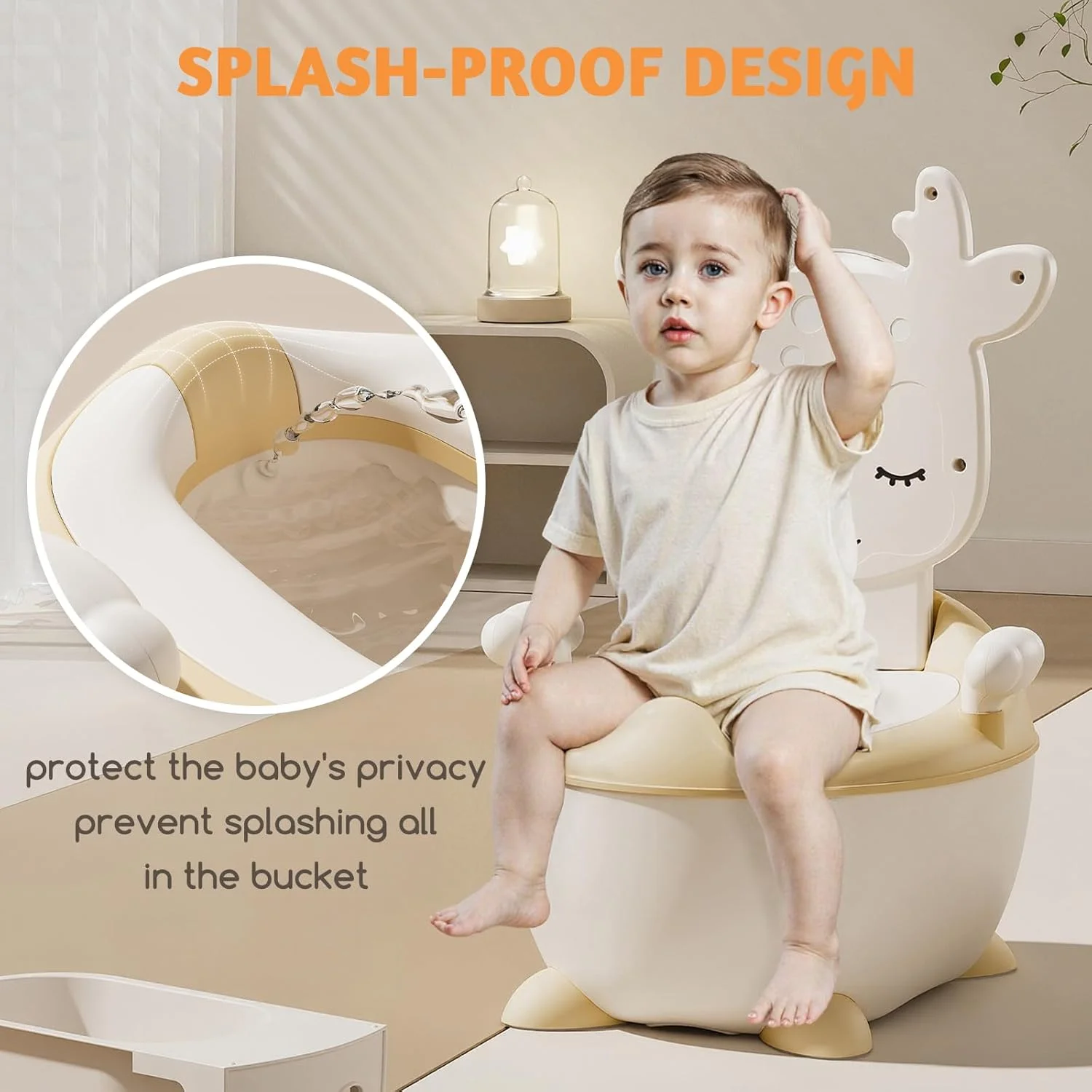 صندلی آموزشی توالت فرنگی کودک Fohome، توالت فرنگی قابل حمل با دستگیره، صندلی توالت کودک نوپا با درب و پشتی بلند، توالت مسافرتی کودک برای کودکان نوپا