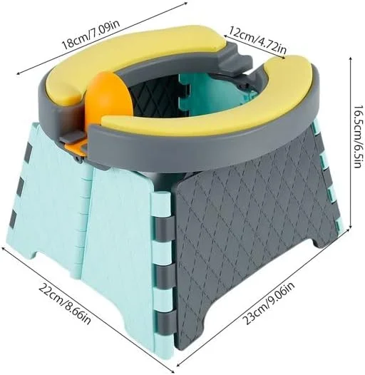 صندلی آموزشی توالت فرنگی تاشو کودک Goohomeey - توالت مسافرتی کودک Goohomeey | صندلی توالت تاشو | صندلی توالت کودک برای داخل و خارج از خانه (سیلیکون نرم - آبی)
