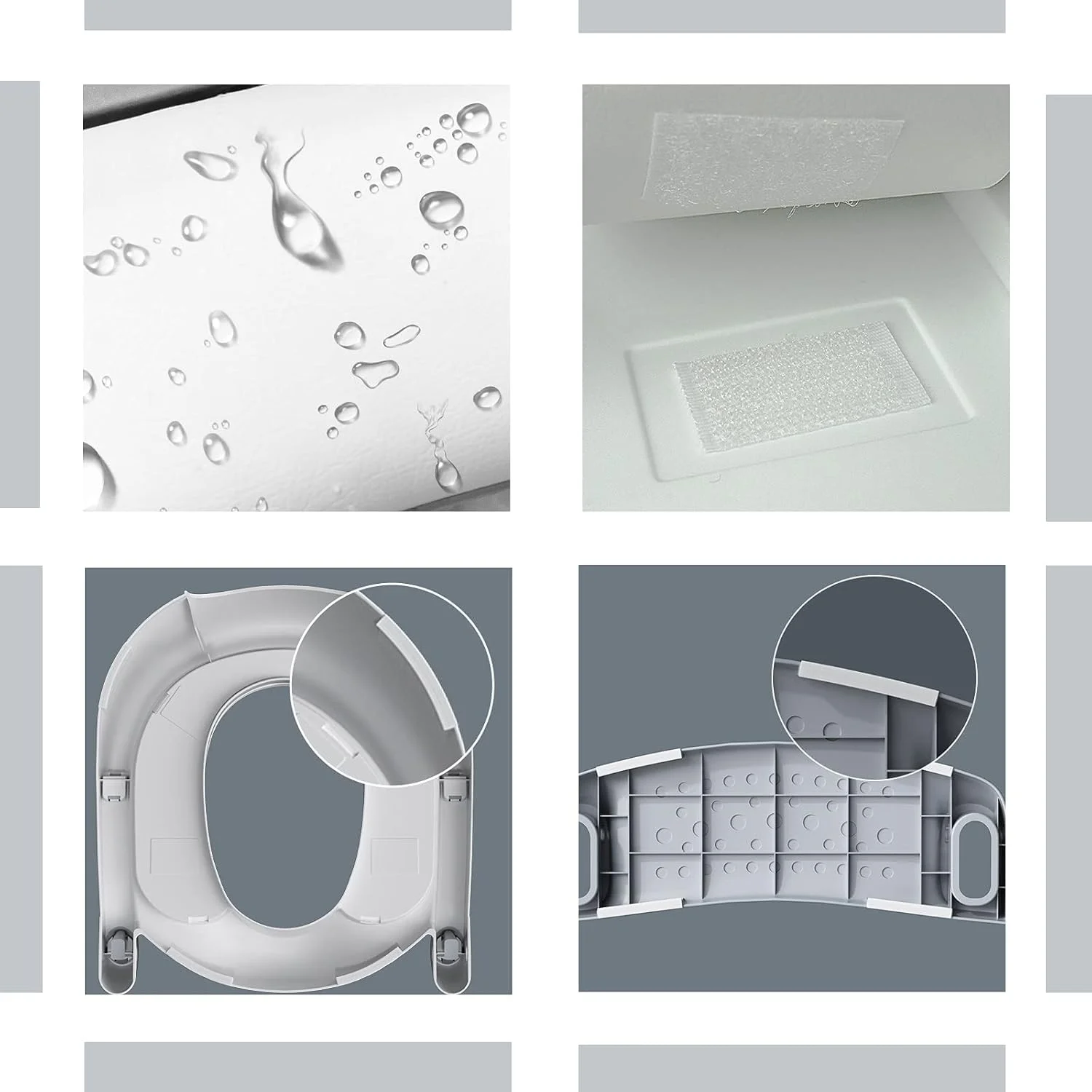 صندلی آموزشی توالت فرنگی کودک GDTOMEEU با نردبان پله‌ای برای کودکان پسر و دختر نوپا - صندلی راحت و ایمن با ضد لغزش (خاکستری)