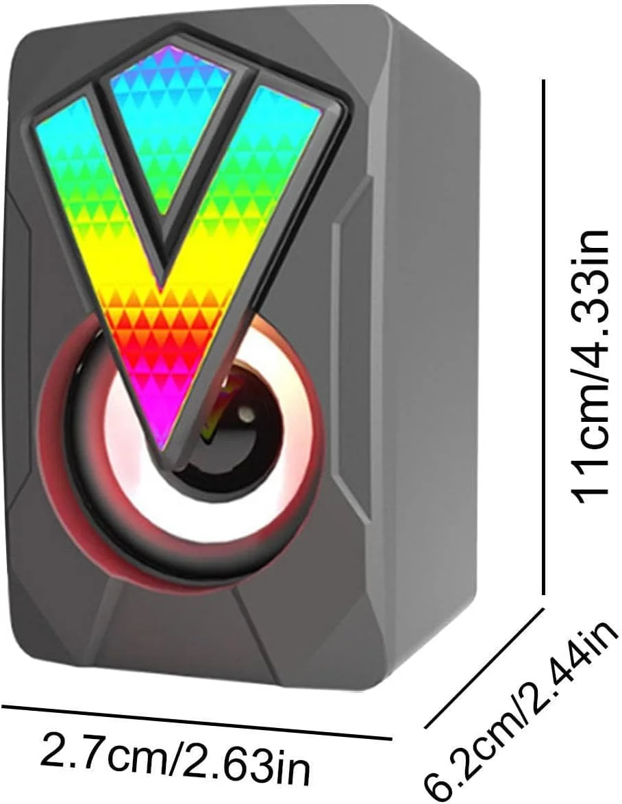 اسپیکر RGB کامپیوتر، اسپیکر رومیزی برای مانیتور بازی - اسپیکر USB سیمی برای موسیقی کامپیوتر نوت بوک، اتصال صوتی 3.5 میلی متری، سیستم صدای شفاف با پورت USB اسپیکر RGB کامپیوتر، اسپیکر رومیزی برای مانیتور بازی - اسپیکر USB سیمی برای موسیقی کامپیوتر نوت بوک، اتصال صوتی 3.5 میلی متری، سیستم صدای شفاف با پورت USB