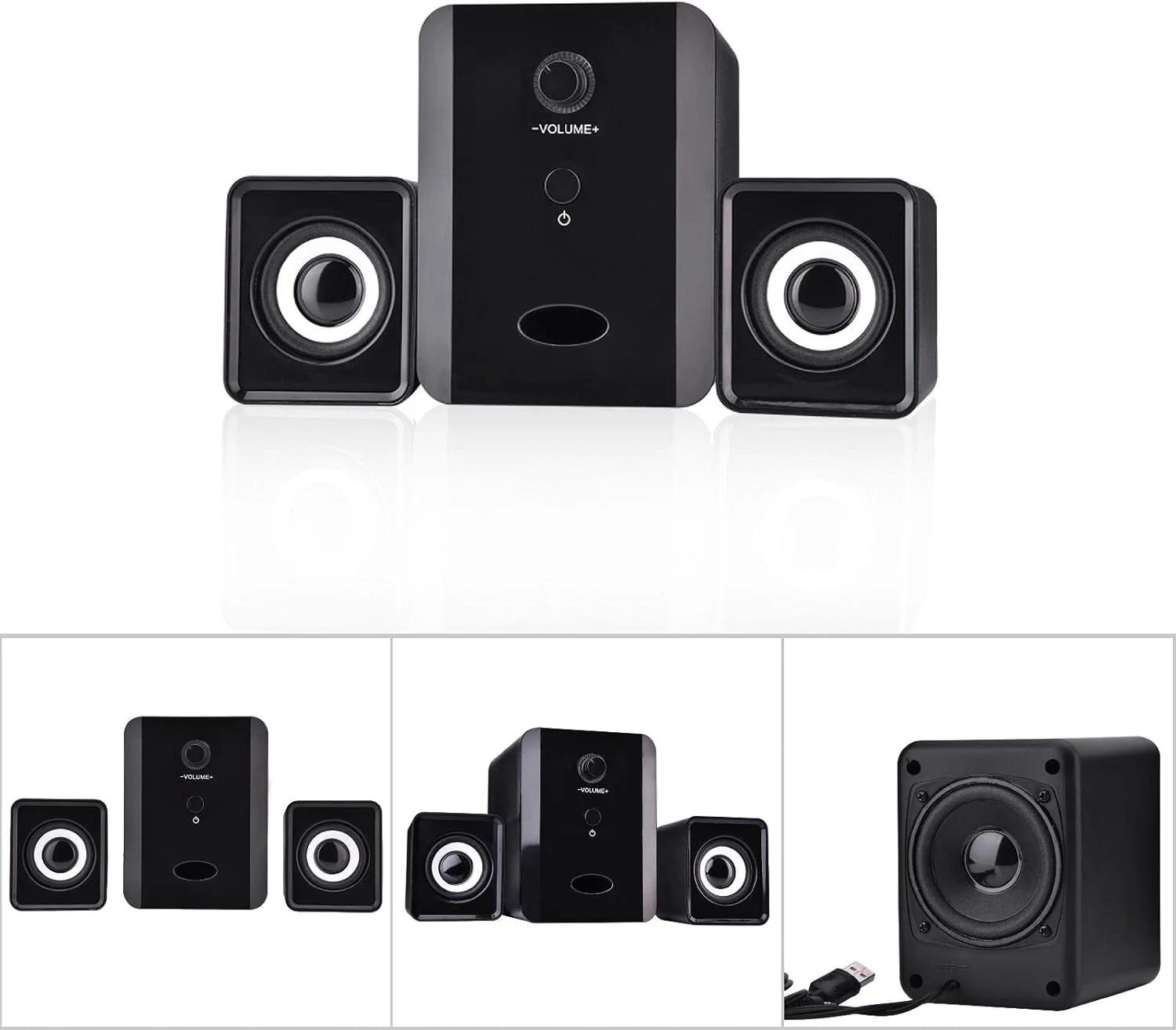 اسپیکر سیمی کوچک، اسپیکر ترکیبی USB، ساب ووفر پخش کننده موسیقی استریو باس برای تلفن، لپ تاپ، کامپیوتر رومیزی (مشکی) اسپیکر سیمی کوچک، اسپیکر ترکیبی USB، ساب ووفر پخش کننده موسیقی استریو باس برای تلفن، لپ تاپ، کامپیوتر رومیزی (مشکی)