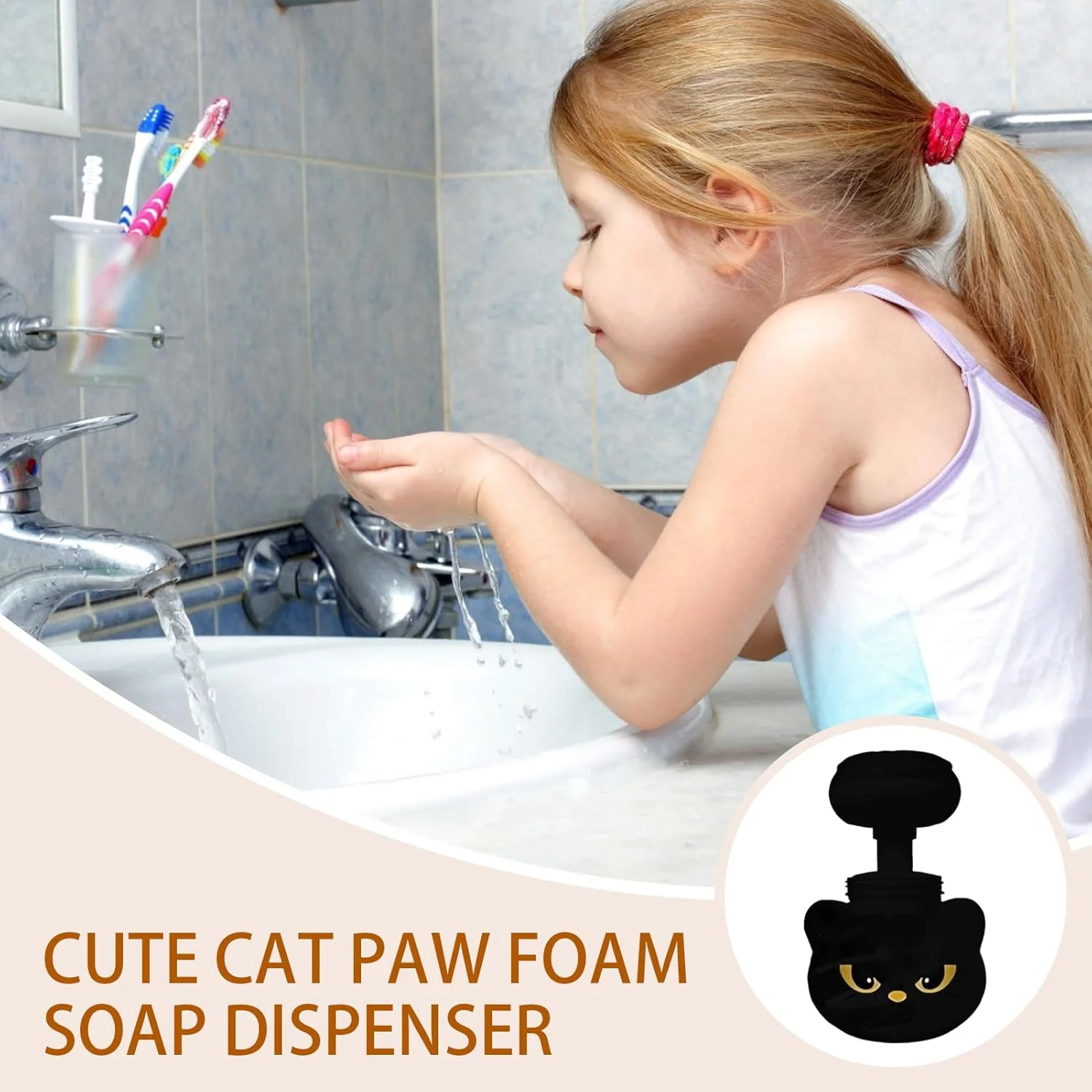 مخزن صابون فوم ساز - مخزن صابون فوم طرح پنجه گربه مناسب آشپزخانه | ظرف قابل شارژ مجدد برای مایع شوینده، دوش، سینک ظرفشویی، پیشخوان حمام