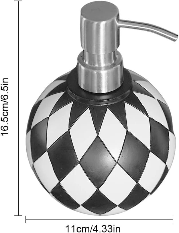 جا مایع دستشویی طرح شطرنجی، بطری خالی 11x11x16.5 سانتی متر، جا مایع ظرفشویی برای آشپزخانه