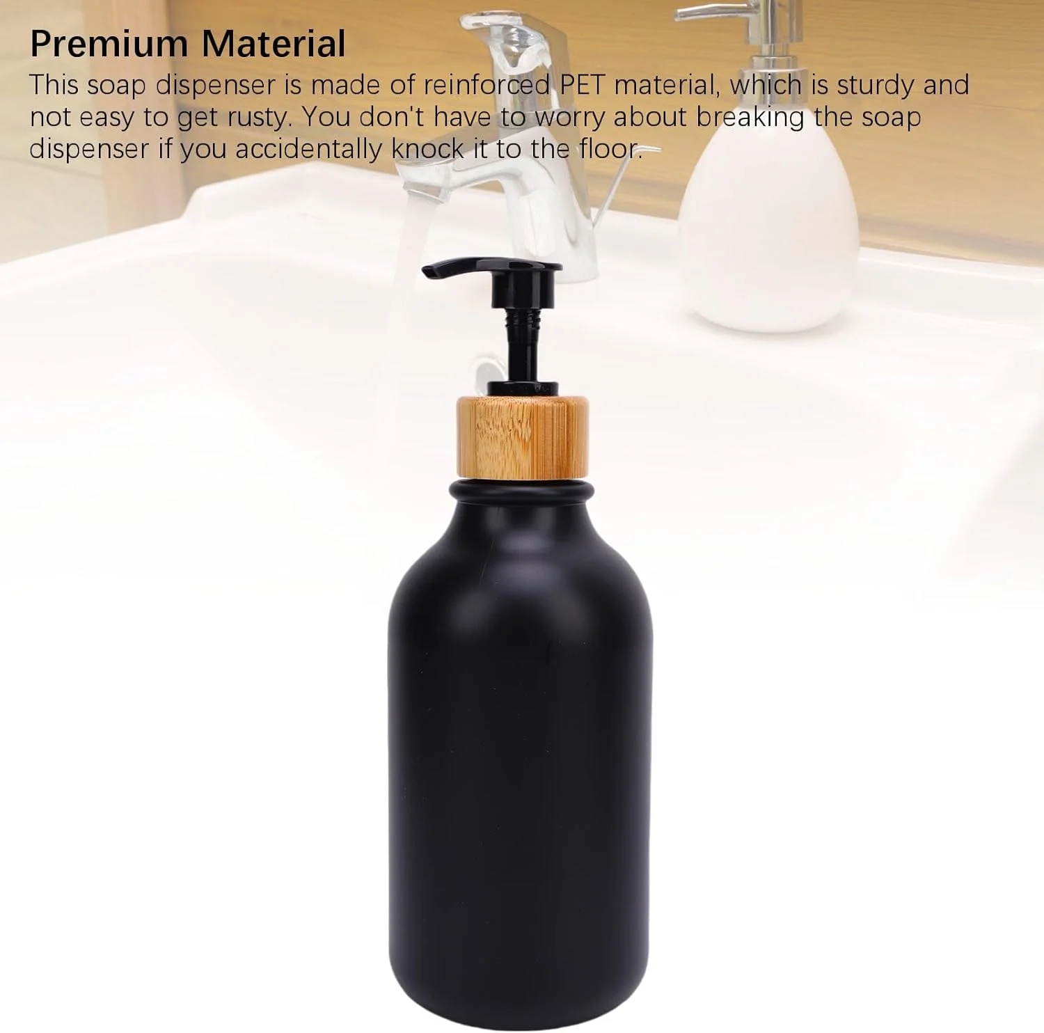 جا مایع دستشویی 500 میلی لیتری Asixxsix، جا مایع قابل شارژ، ضد ضربه و ضد نشت برای حمام، 2 عدد، کالیبر جهانی، مناسب برای حمام، آشپزخانه، هتل